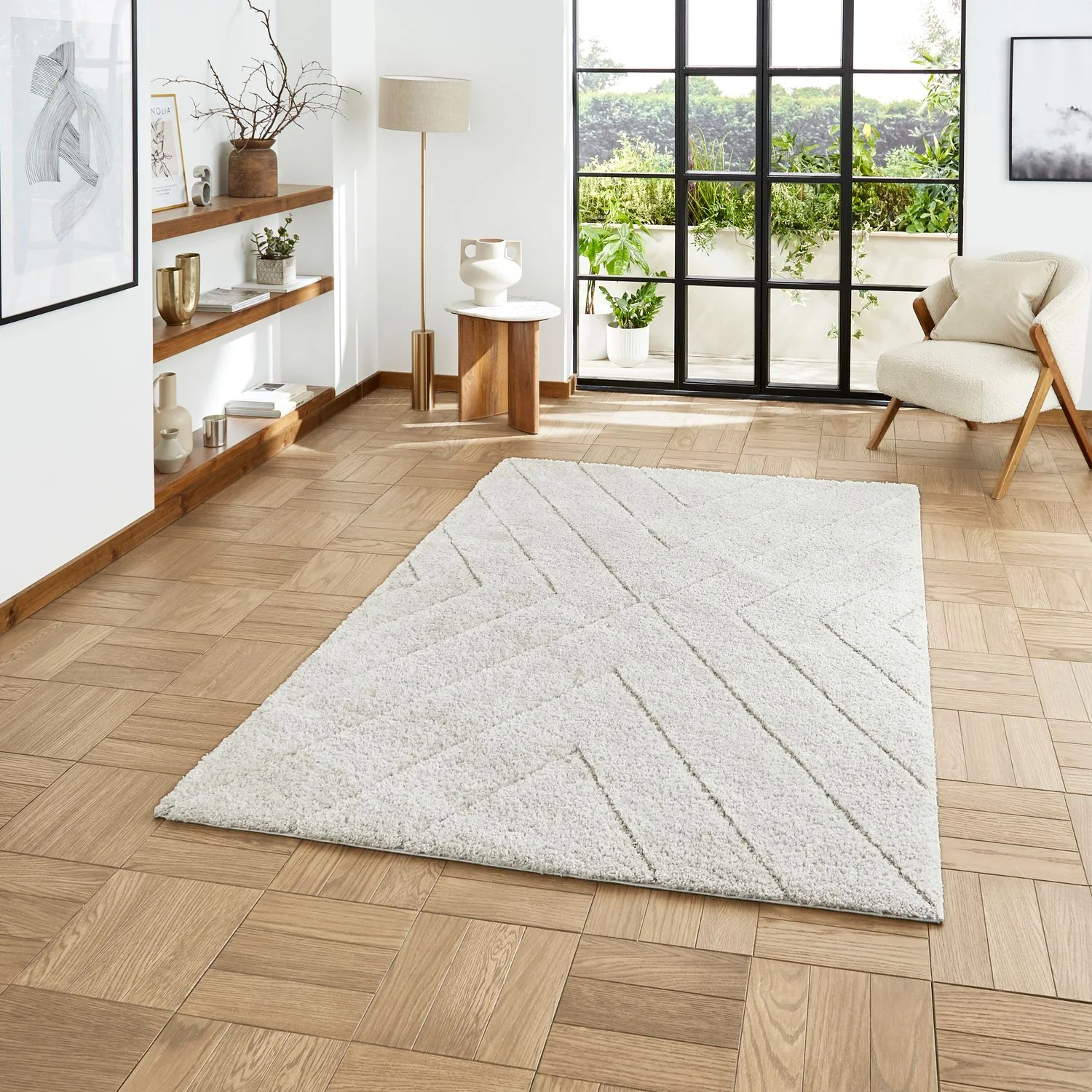 Somerville Chevron Shaggy Berber Rug - Image 10