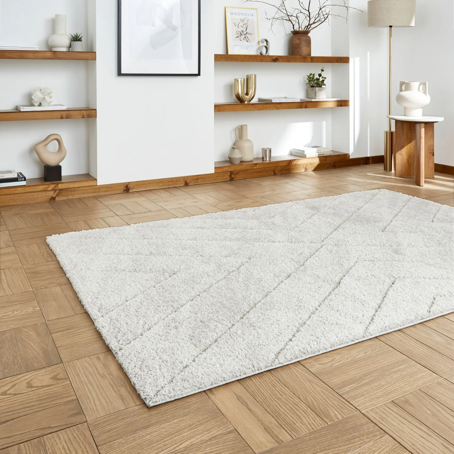 Somerville Chevron Shaggy Berber Rug - Image 11