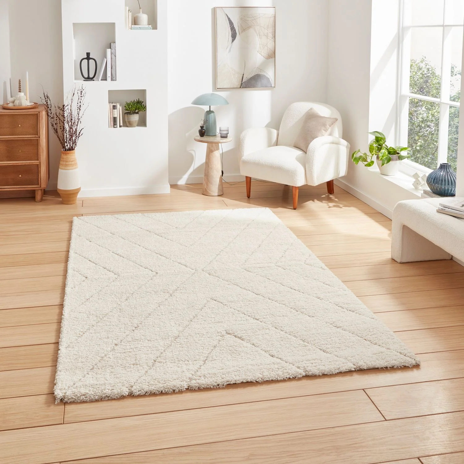 Somerville Chevron Shaggy Berber Rug - Image 2