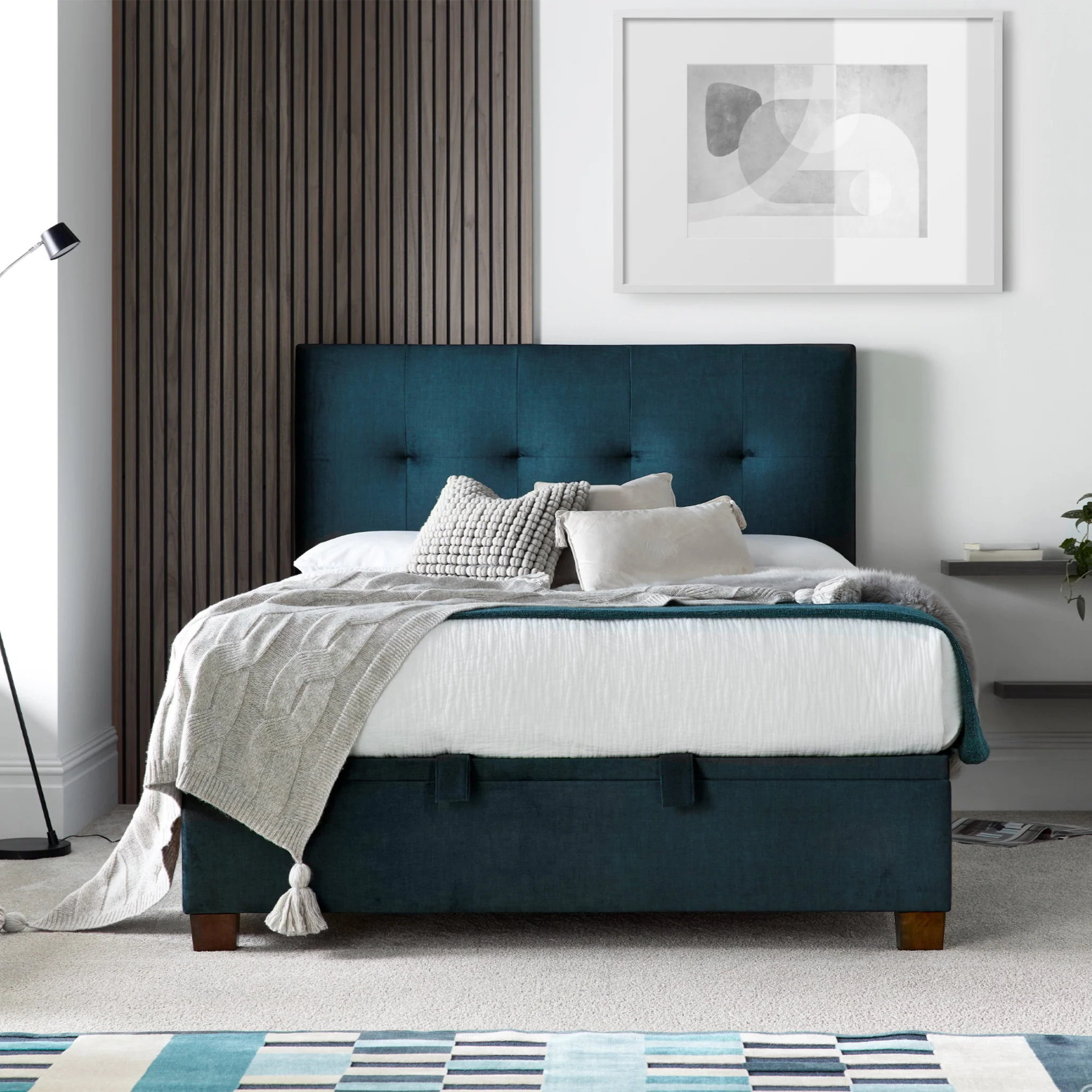 Southwick Velvet Ottoman Storage Bed Frame - Image 4