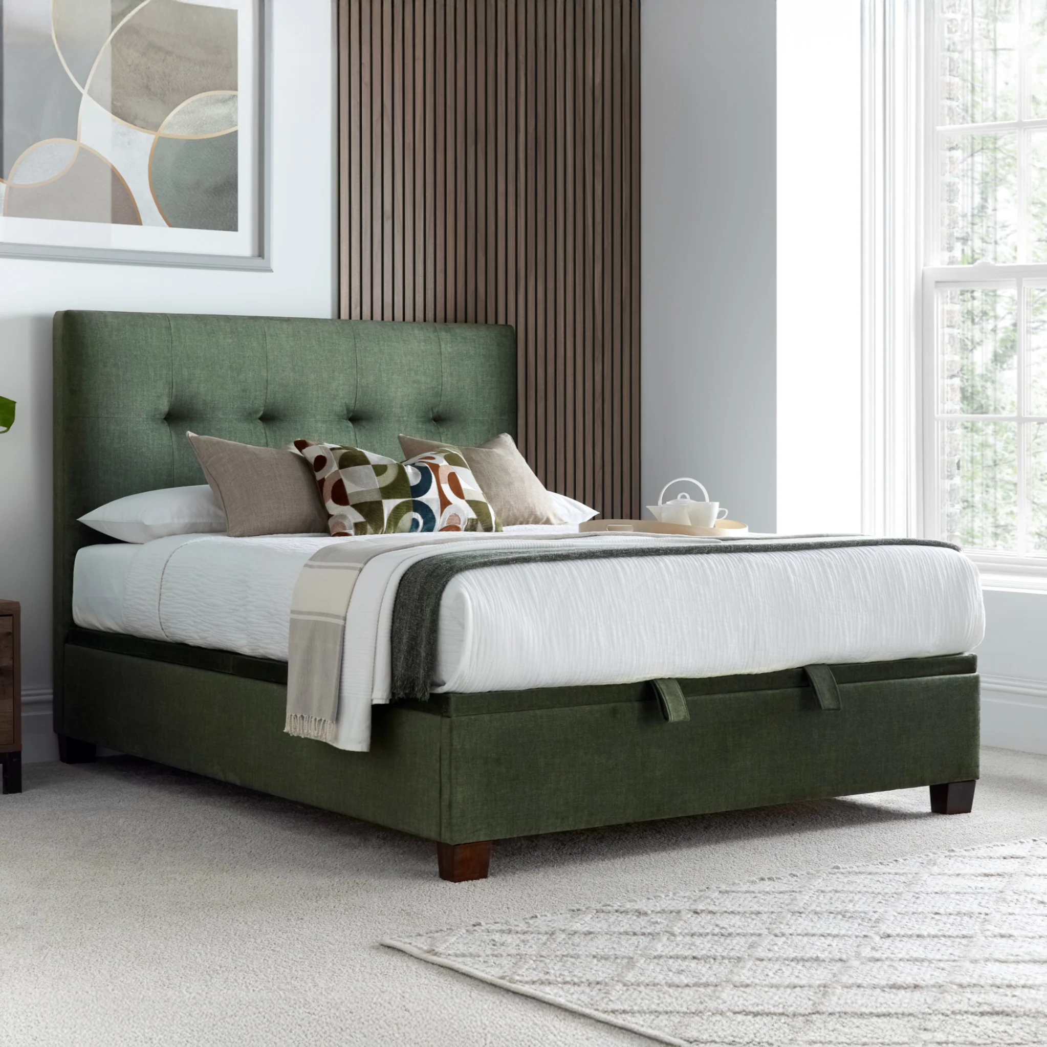 Southwick Velvet Ottoman Storage Bed Frame - Image 6