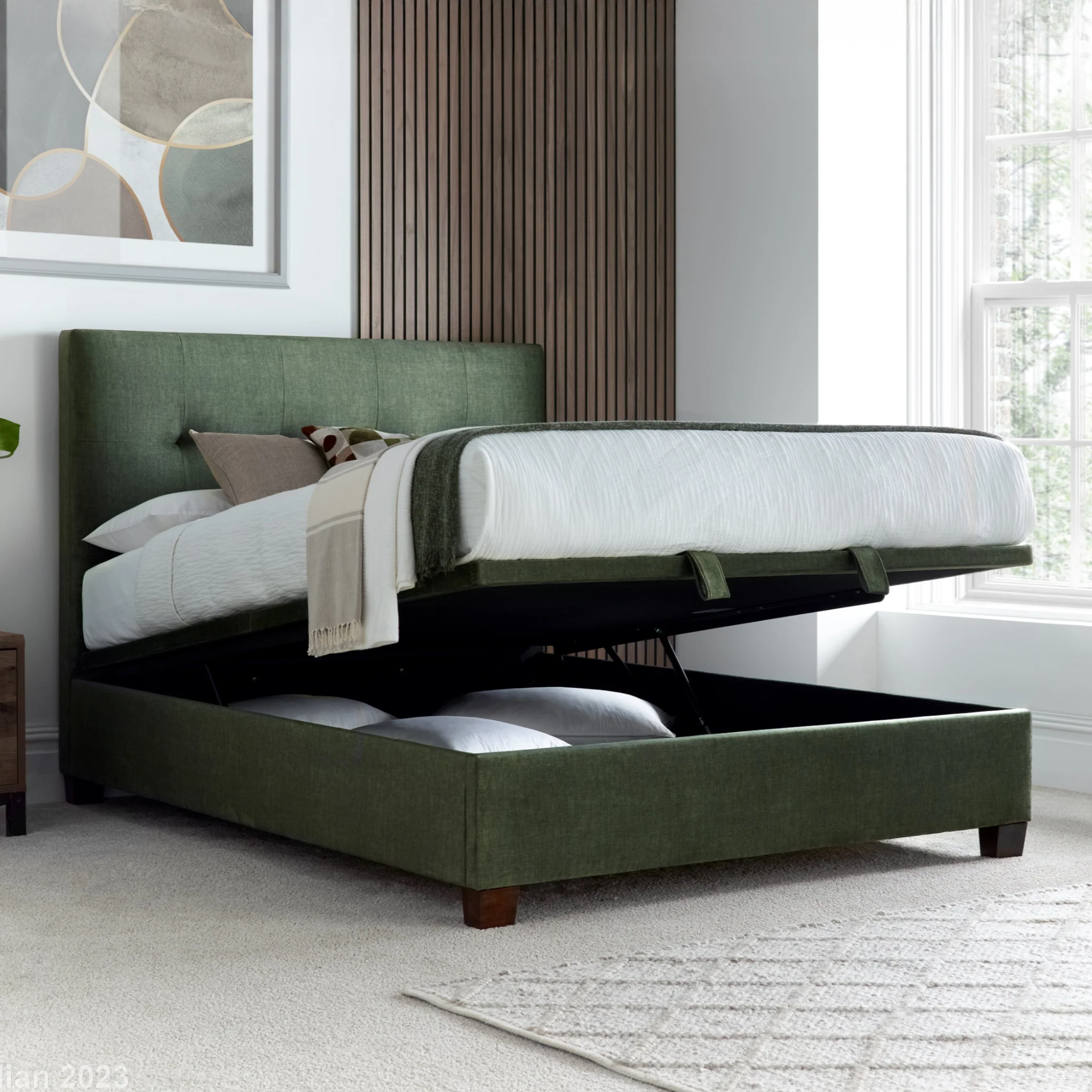 Southwick Velvet Ottoman Storage Bed Frame - Image 7