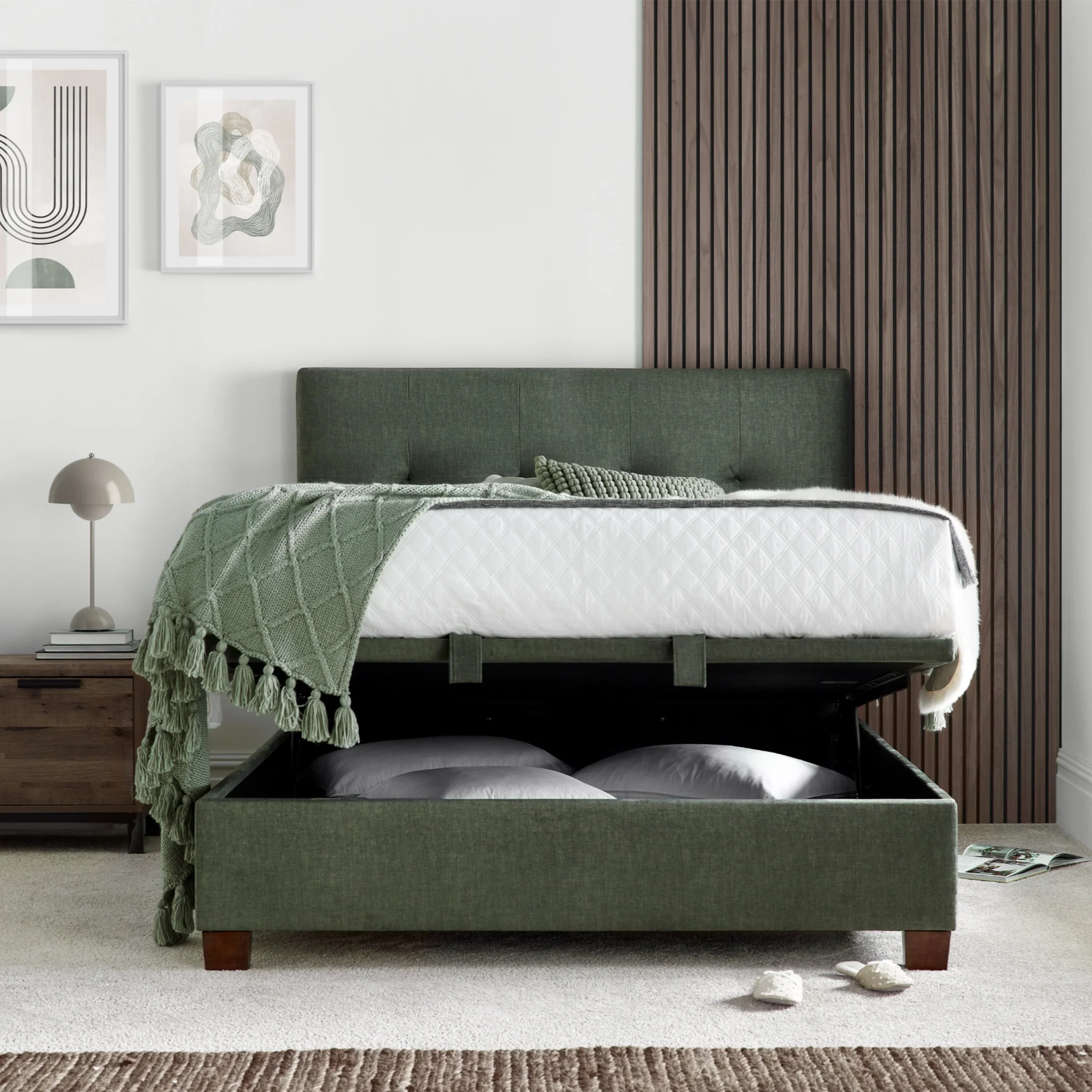 Southwick Velvet Ottoman Storage Bed Frame - Image 8