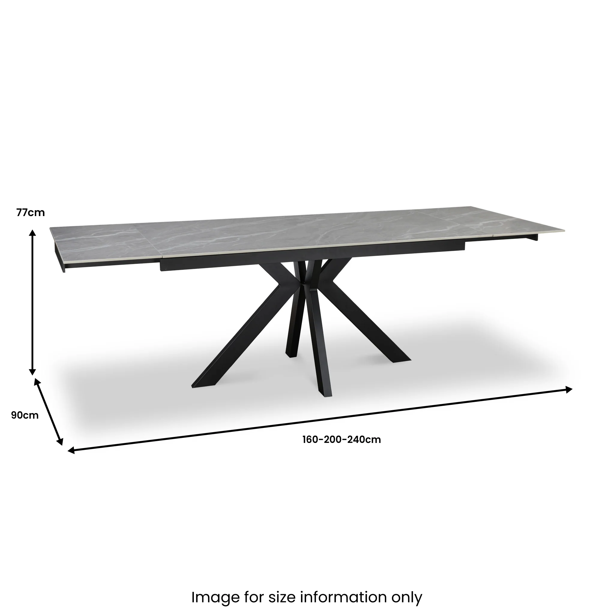 Spencer 160-240cm Extendable Ceramic Dining Table - Image 13