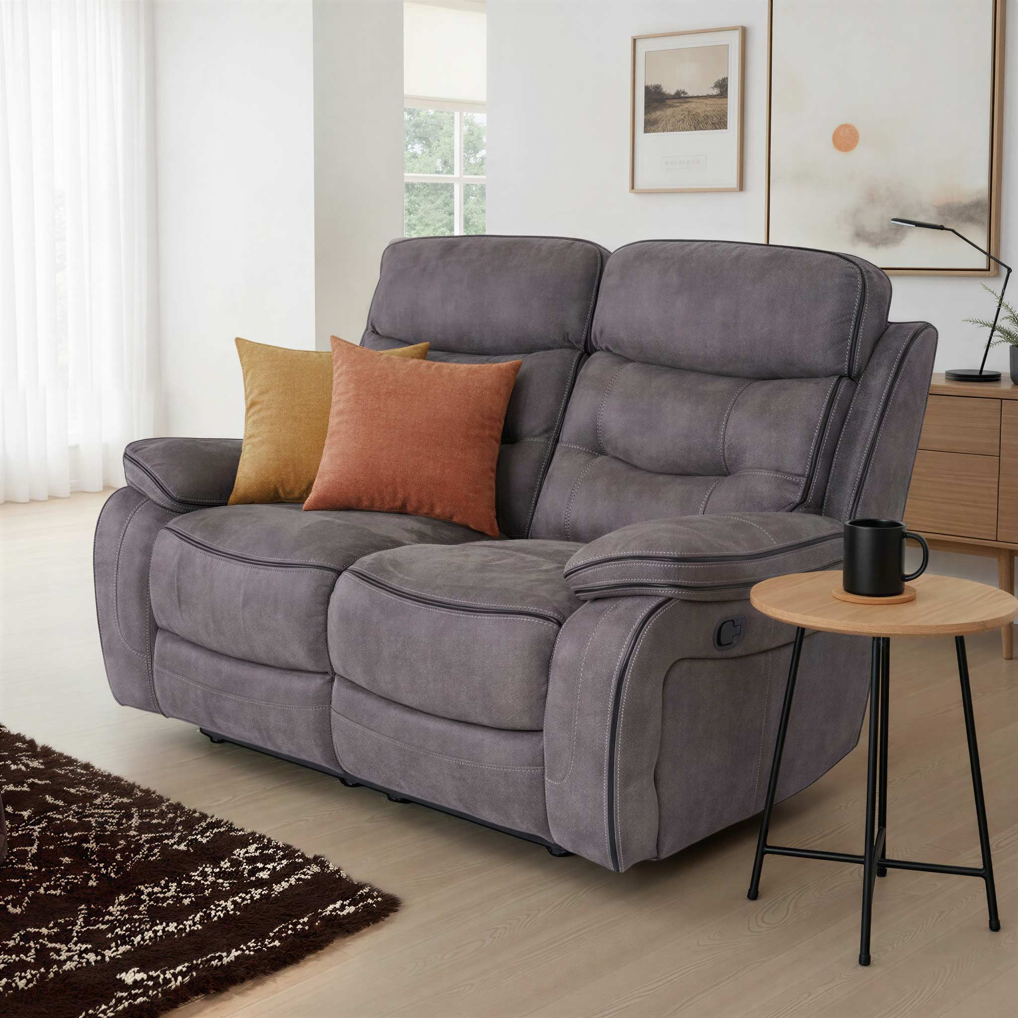 Stanford Fabric 2 Seater Recliner Sofa - Image 2