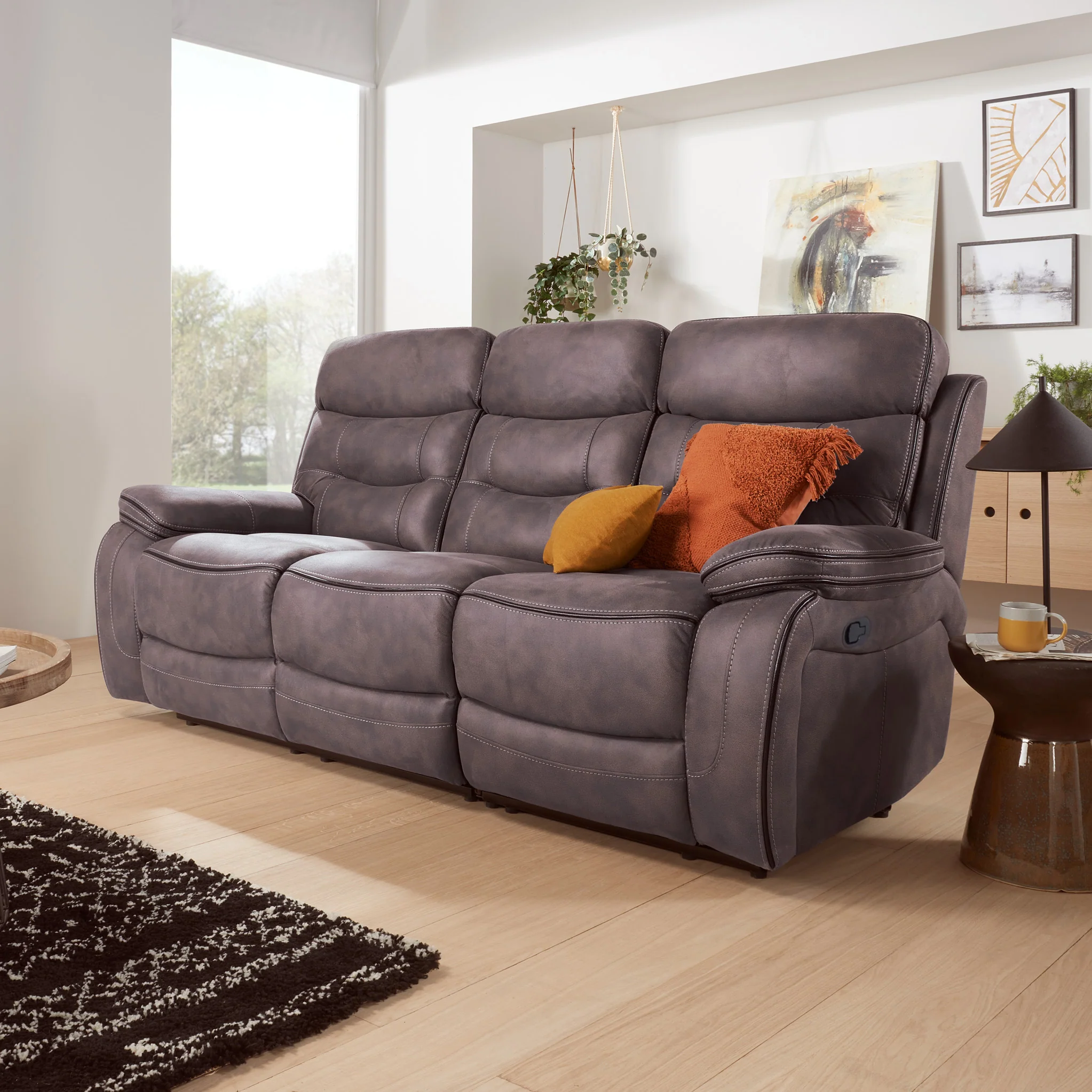 Stanford Fabric 3 Seater Recliner Sofa - Image 2