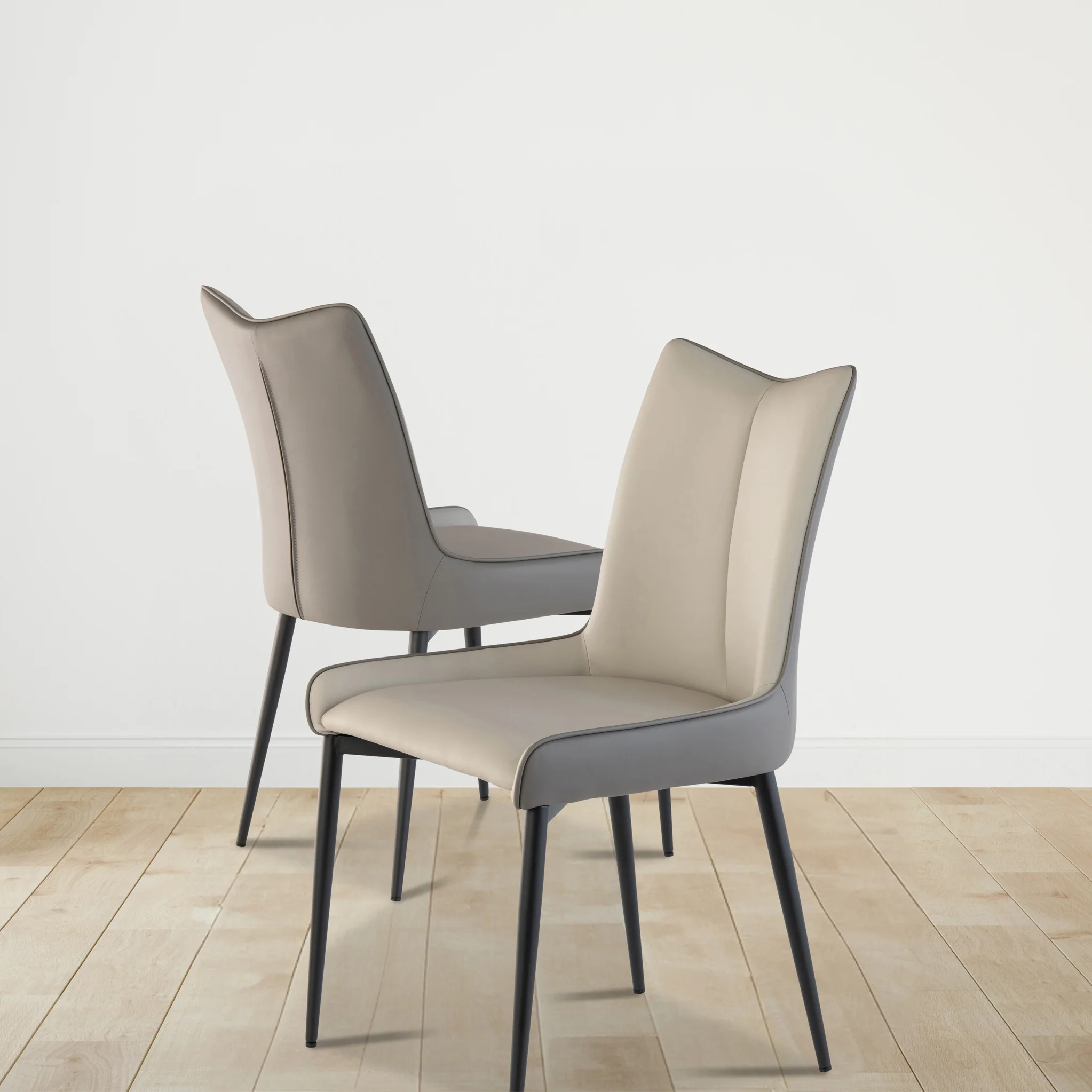 Stefan Faux Leather Curved Dining Chair - Image 3
