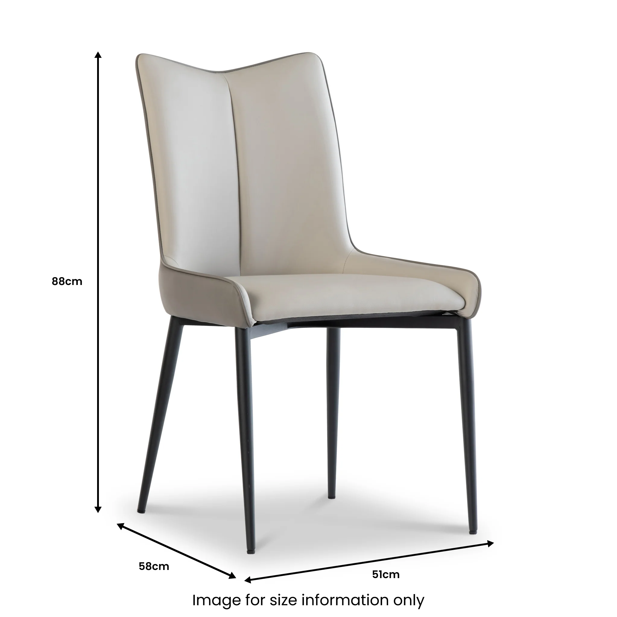 Stefan Faux Leather Curved Dining Chair - Image 6