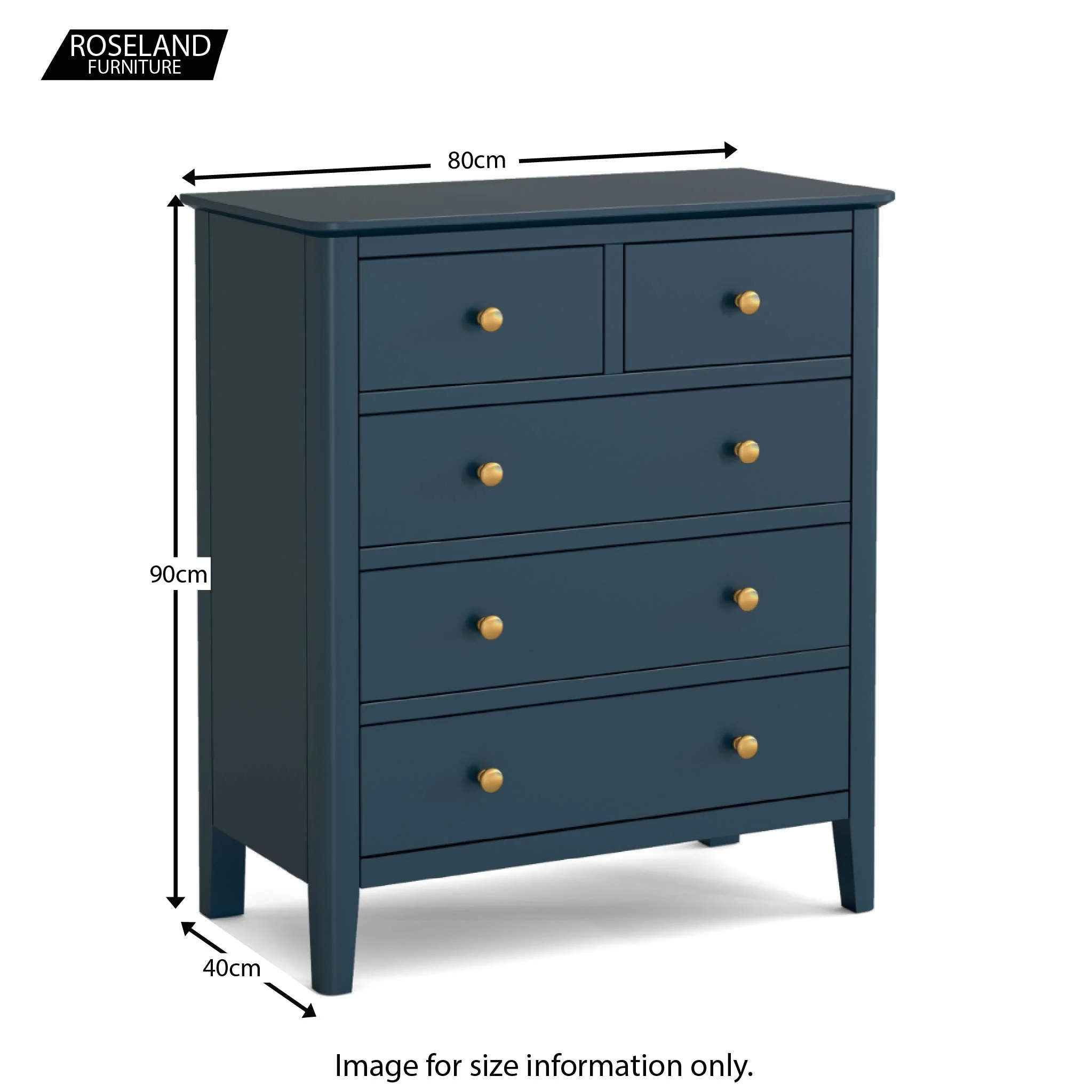 Stirling Blue 2 Over 3 Chest of Drawers - Image 5