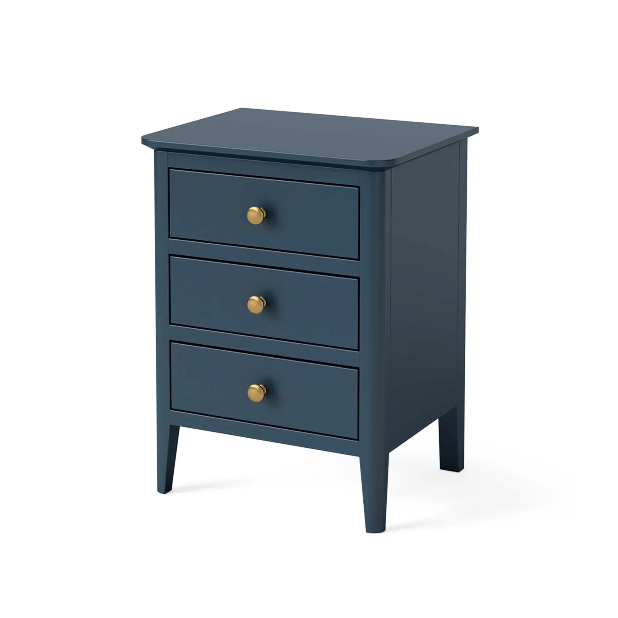 Stirling Blue 3 Drawer Bedside Table - Image 4