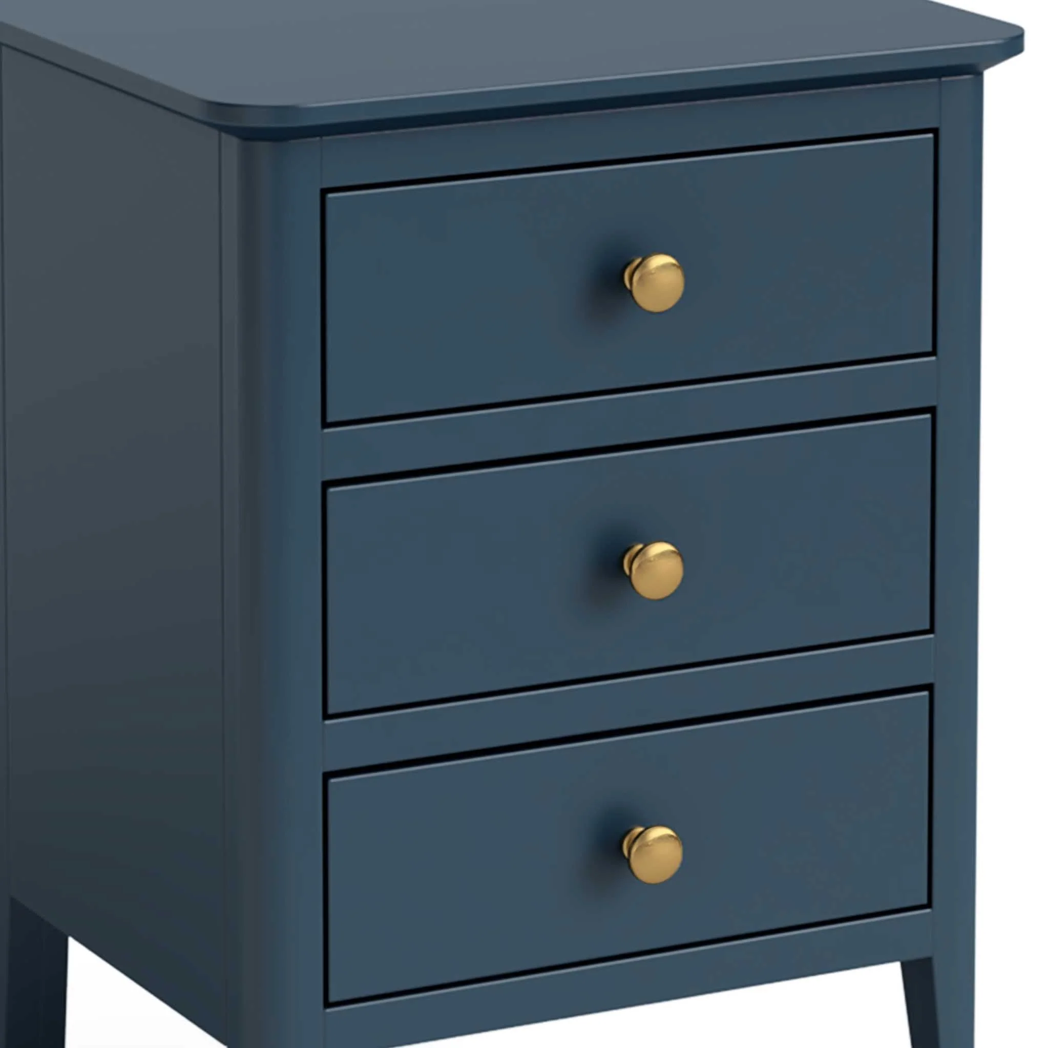 Stirling Blue 3 Drawer Bedside Table - Image 5