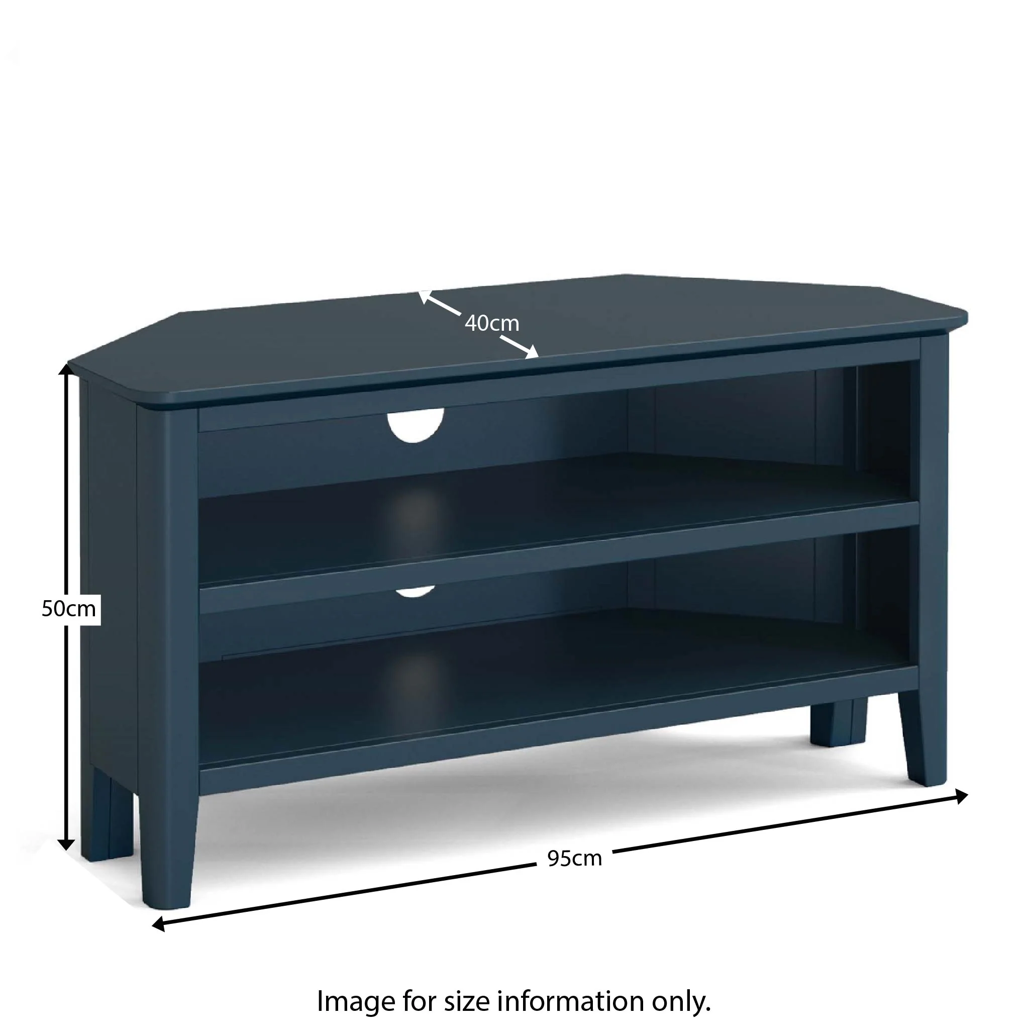 Stirling Blue Corner TV Stand - Image 16