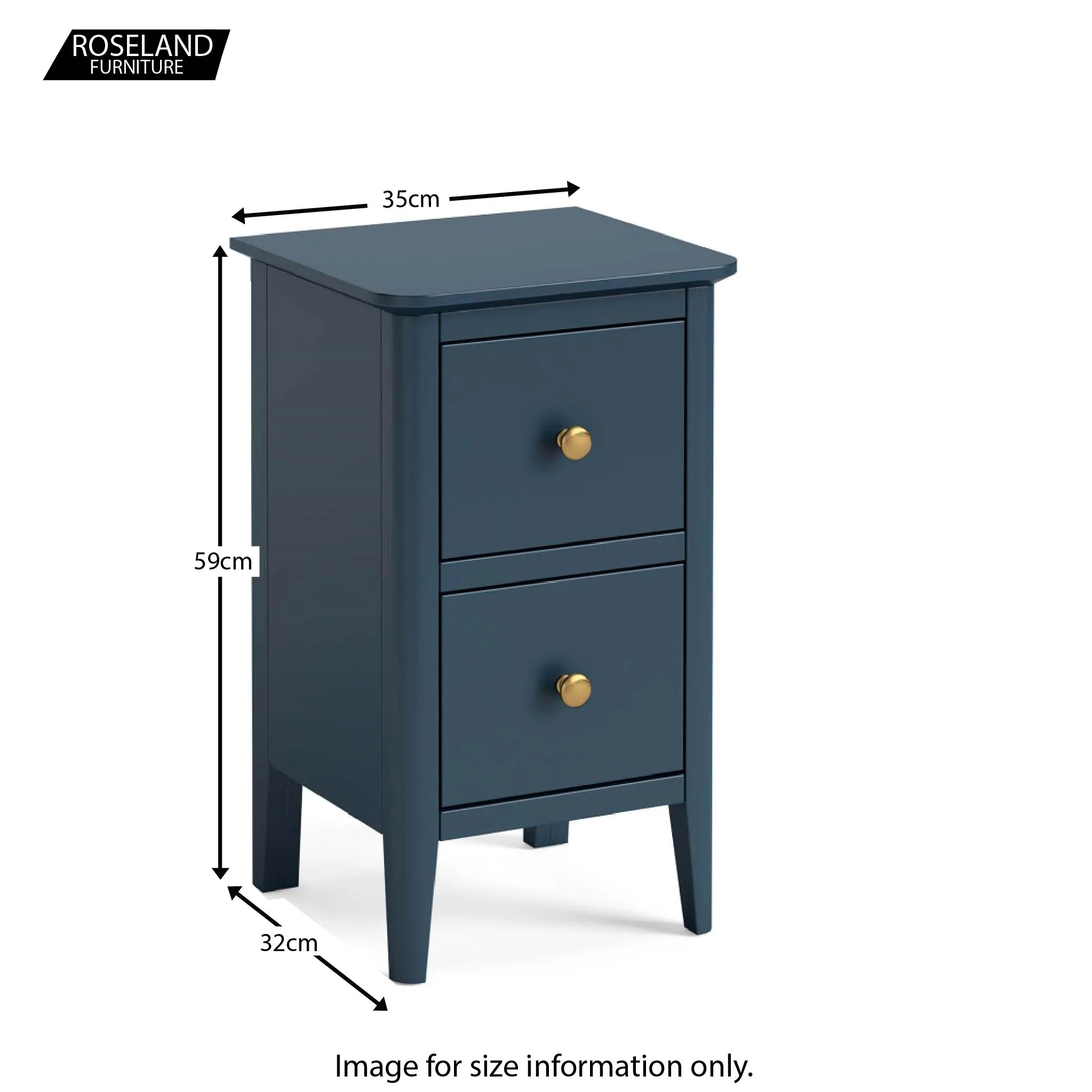Stirling Blue Narrow Bedside Table - Image 5