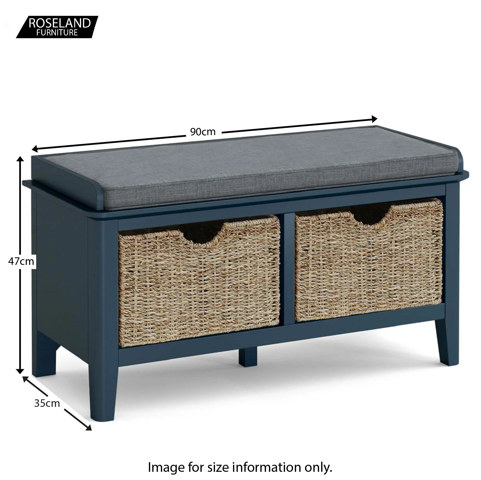 Stirling Blue Storage Bench - Image 20