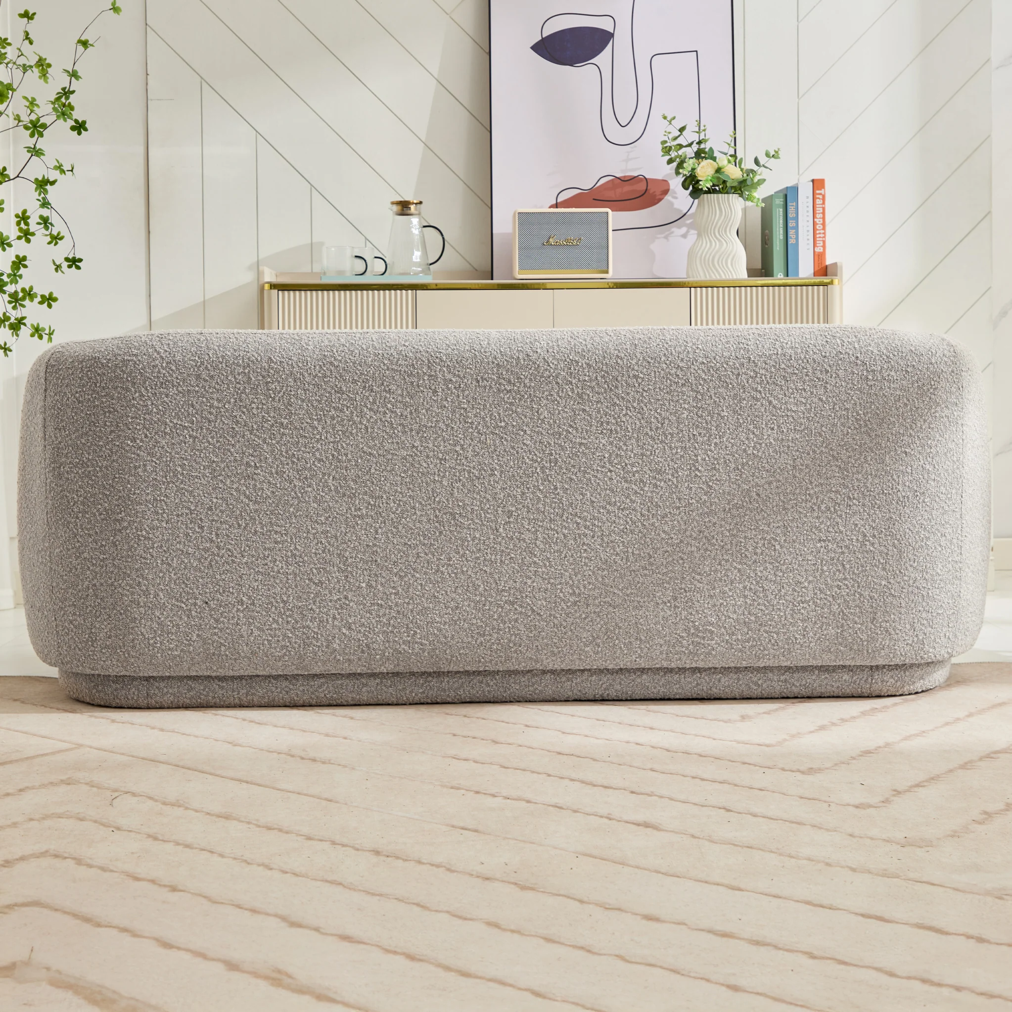 Sudsy Soft Boucle Curve 3 Seater Sofa - Image 5