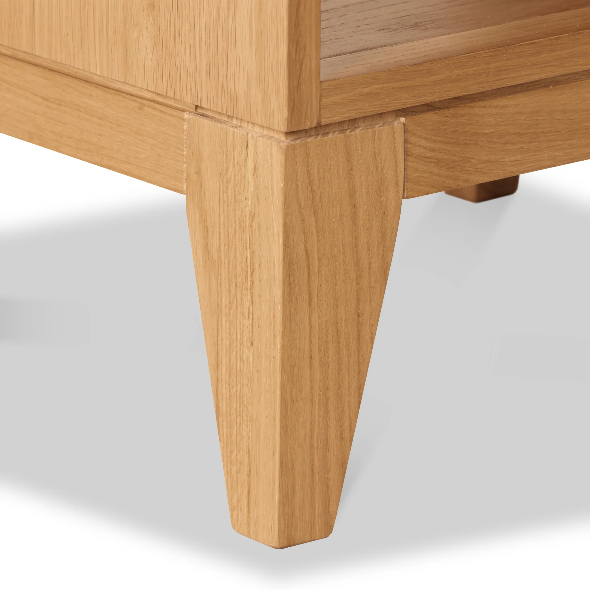 Sunburst Oak 1 Drawer Open Shelf Bedside Table - Image 11