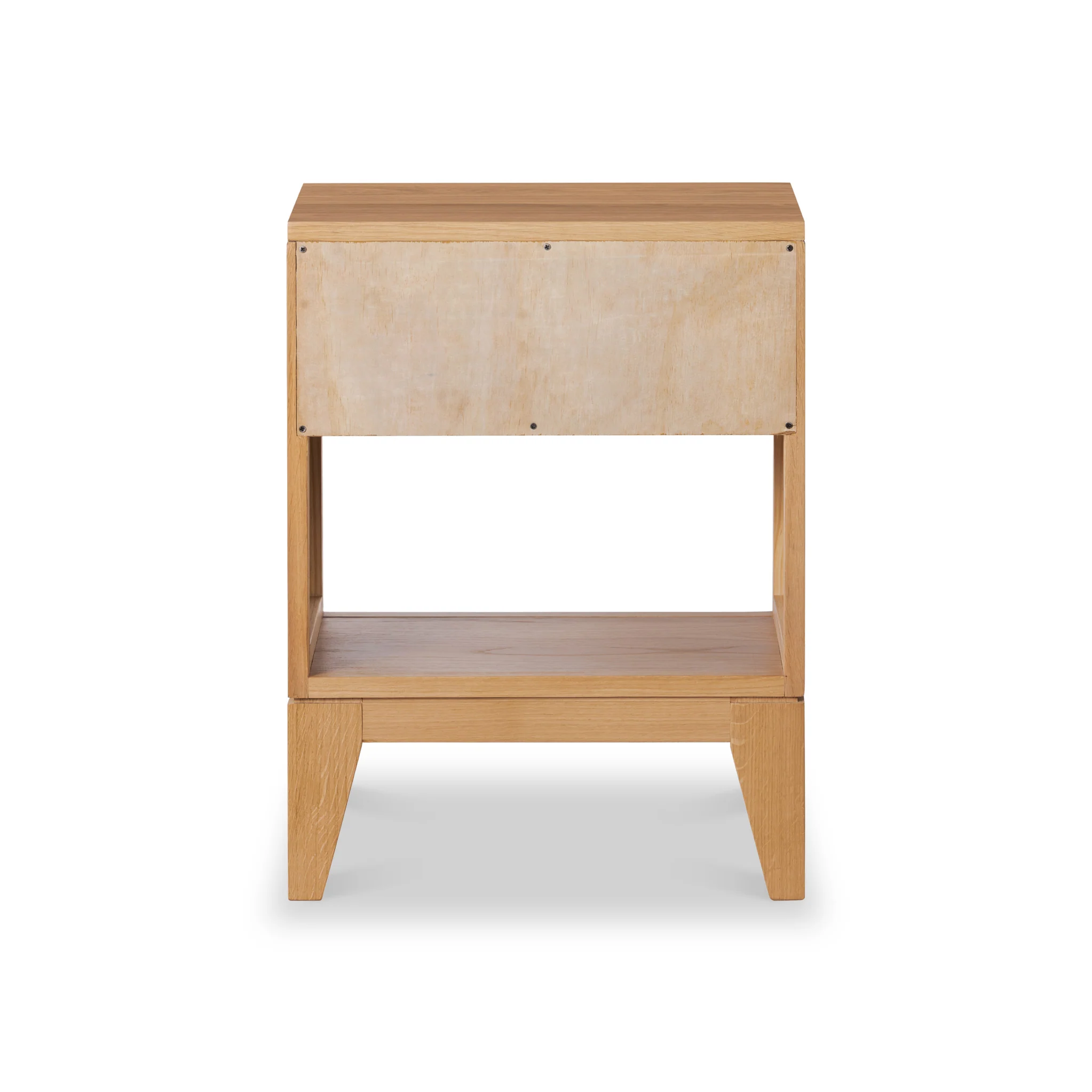 Sunburst Oak 1 Drawer Open Shelf Bedside Table - Image 5