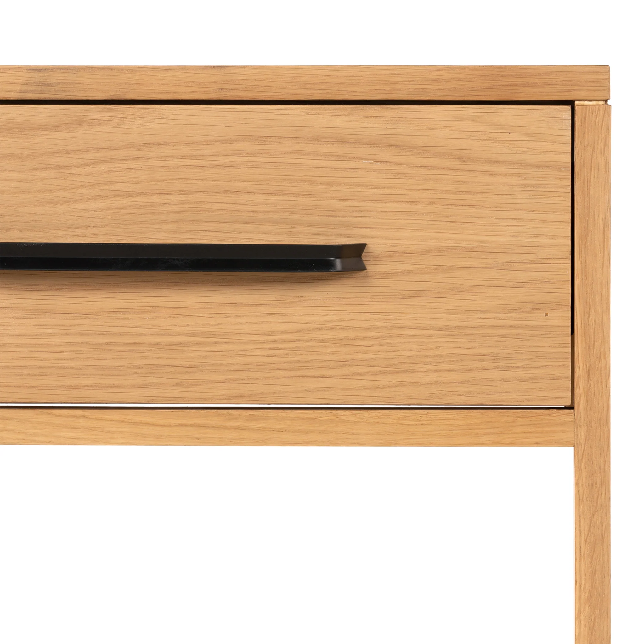 Sunburst Oak 1 Drawer Open Shelf Bedside Table - Image 6