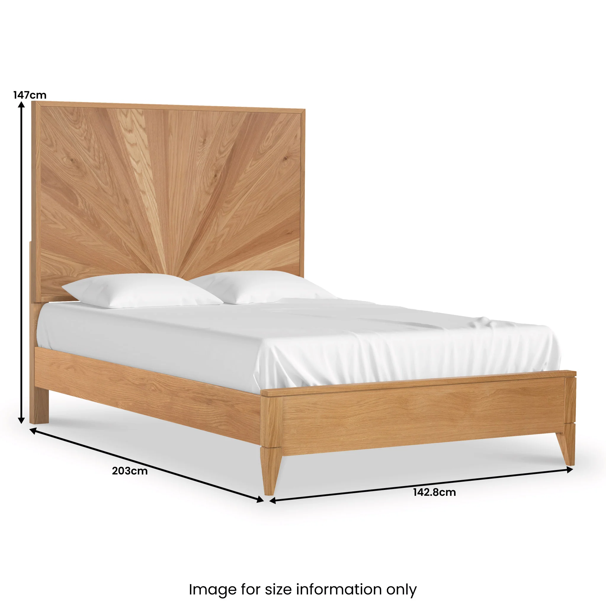 Sunburst Oak Bed Frame - Image 11