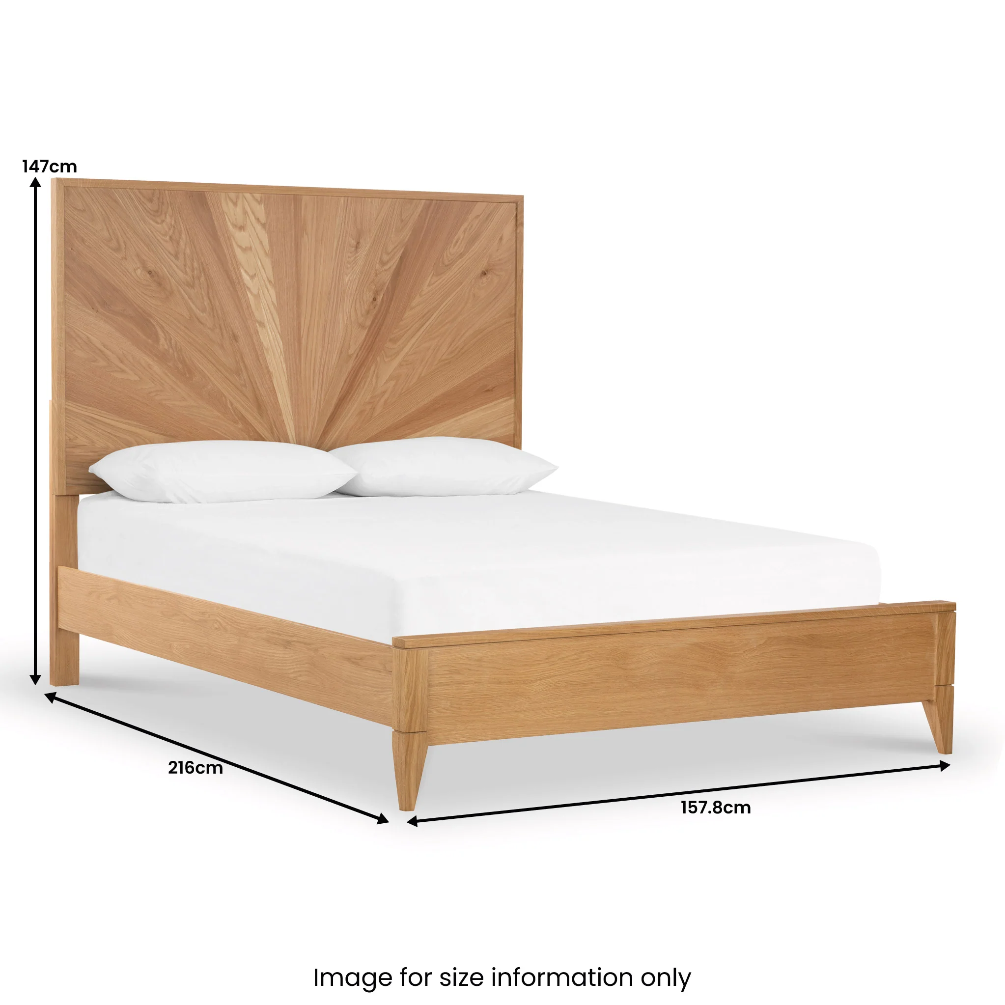 Sunburst Oak Bed Frame - Image 12
