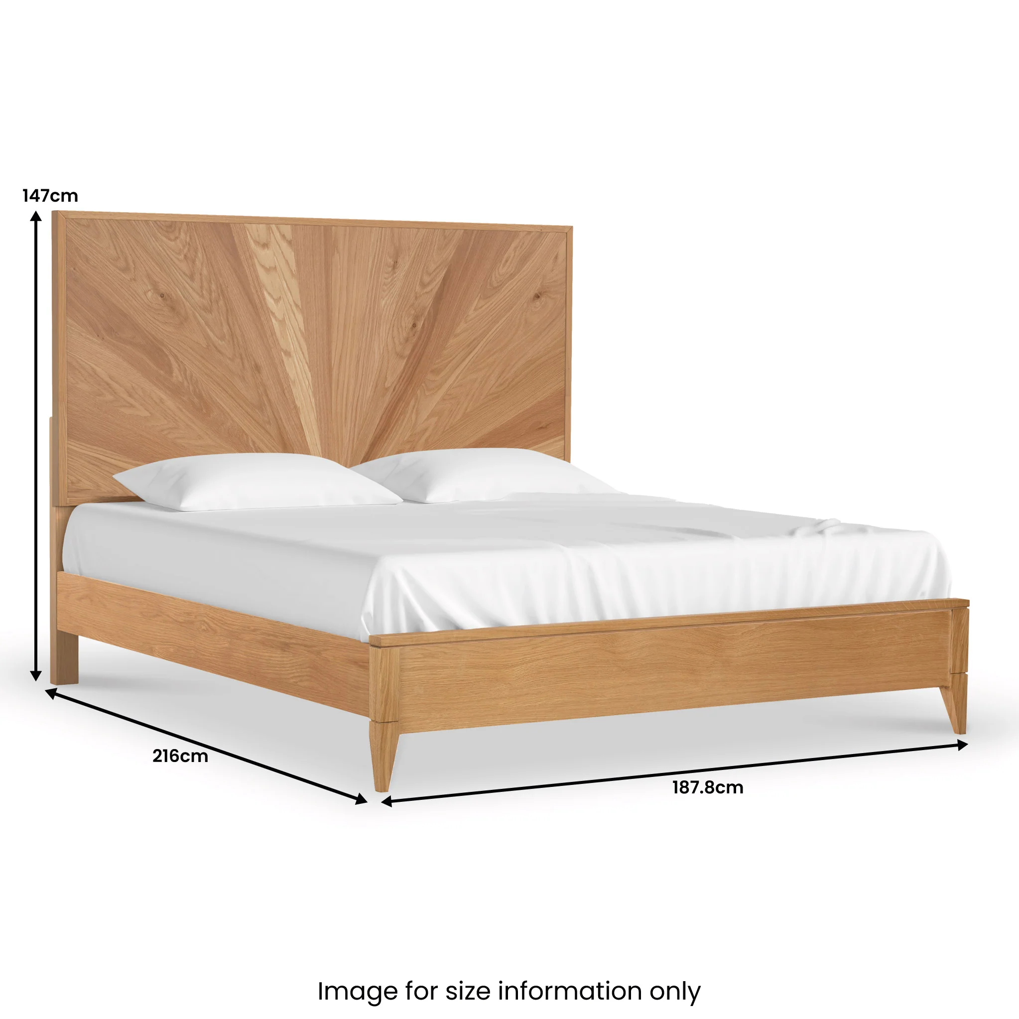 Sunburst Oak Bed Frame - Image 13