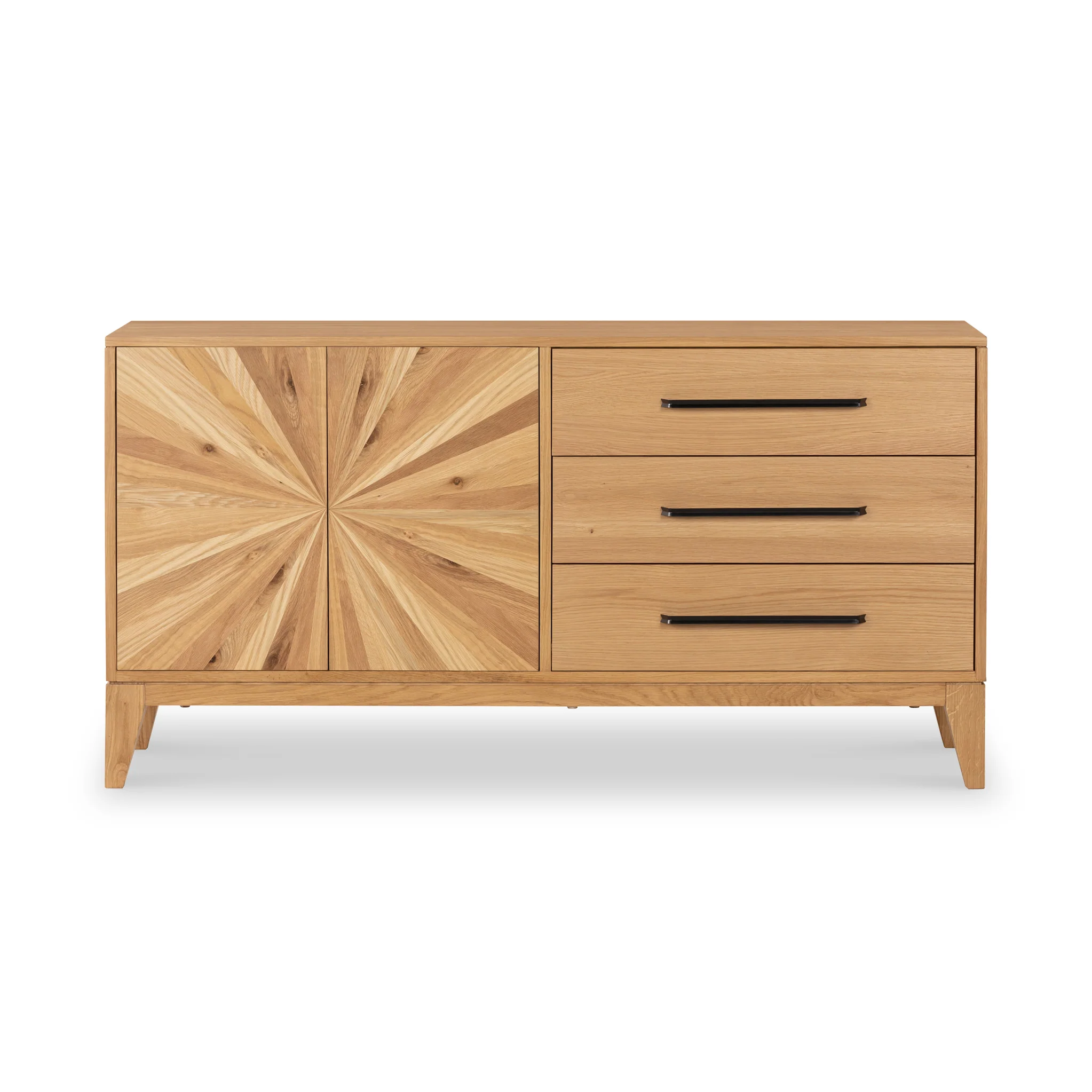 Sunburst Oak Large 2 Door 3 Drawer Sideboard - Image 3
