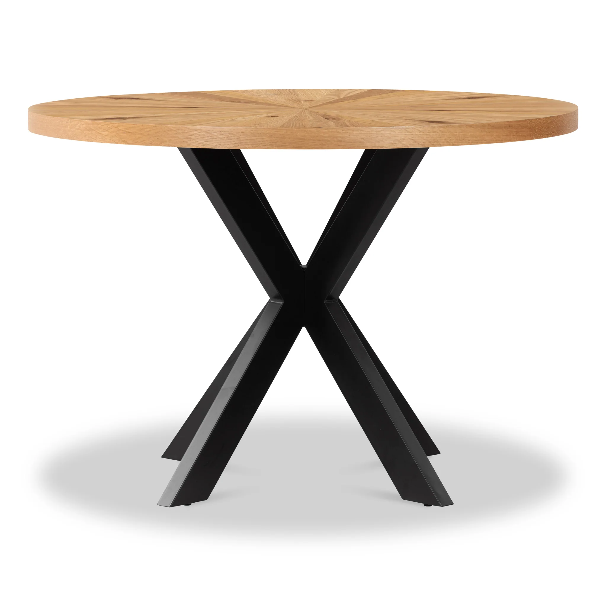 Sunburst Oak Round Dining Table - Image 4
