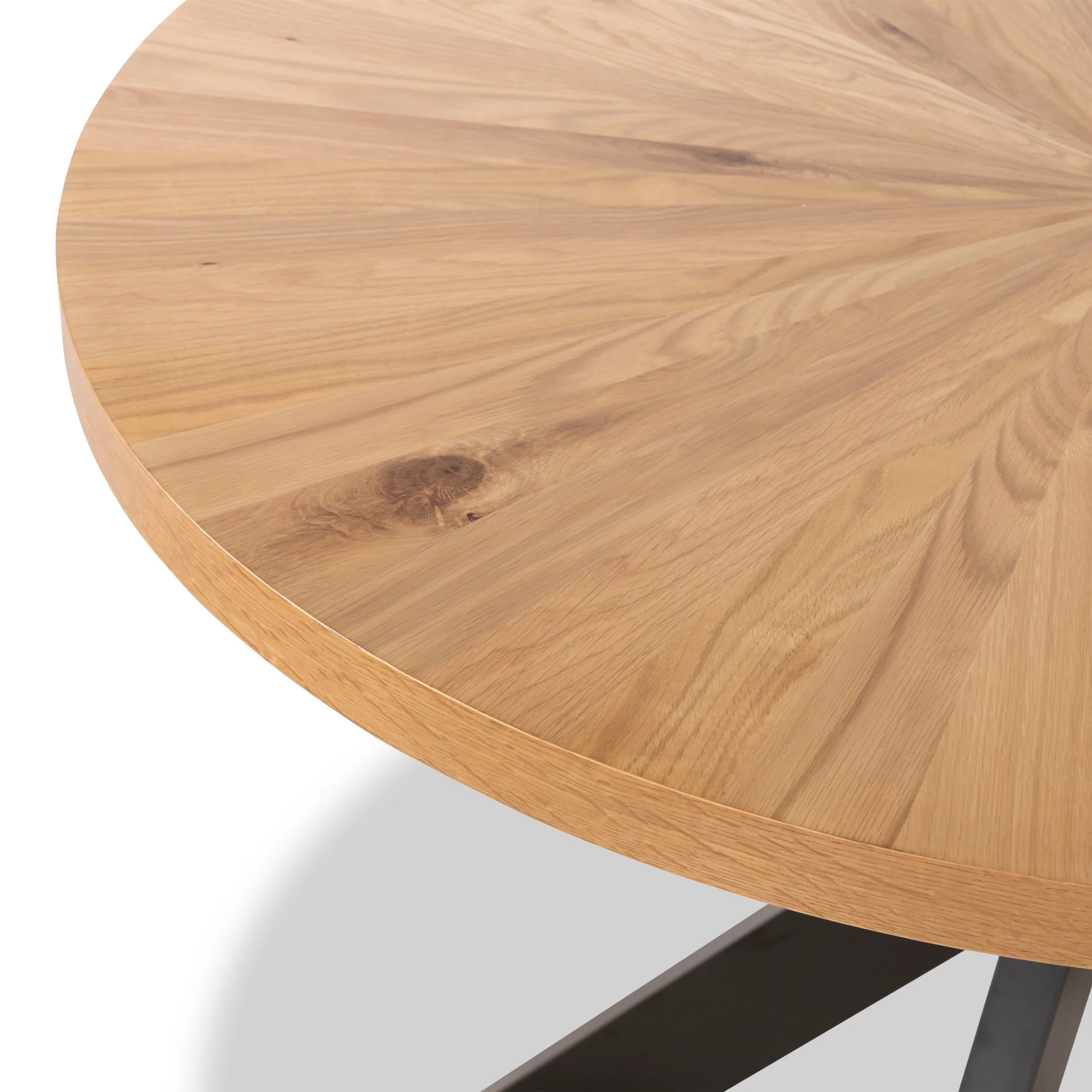 Sunburst Oak Round Dining Table - Image 6