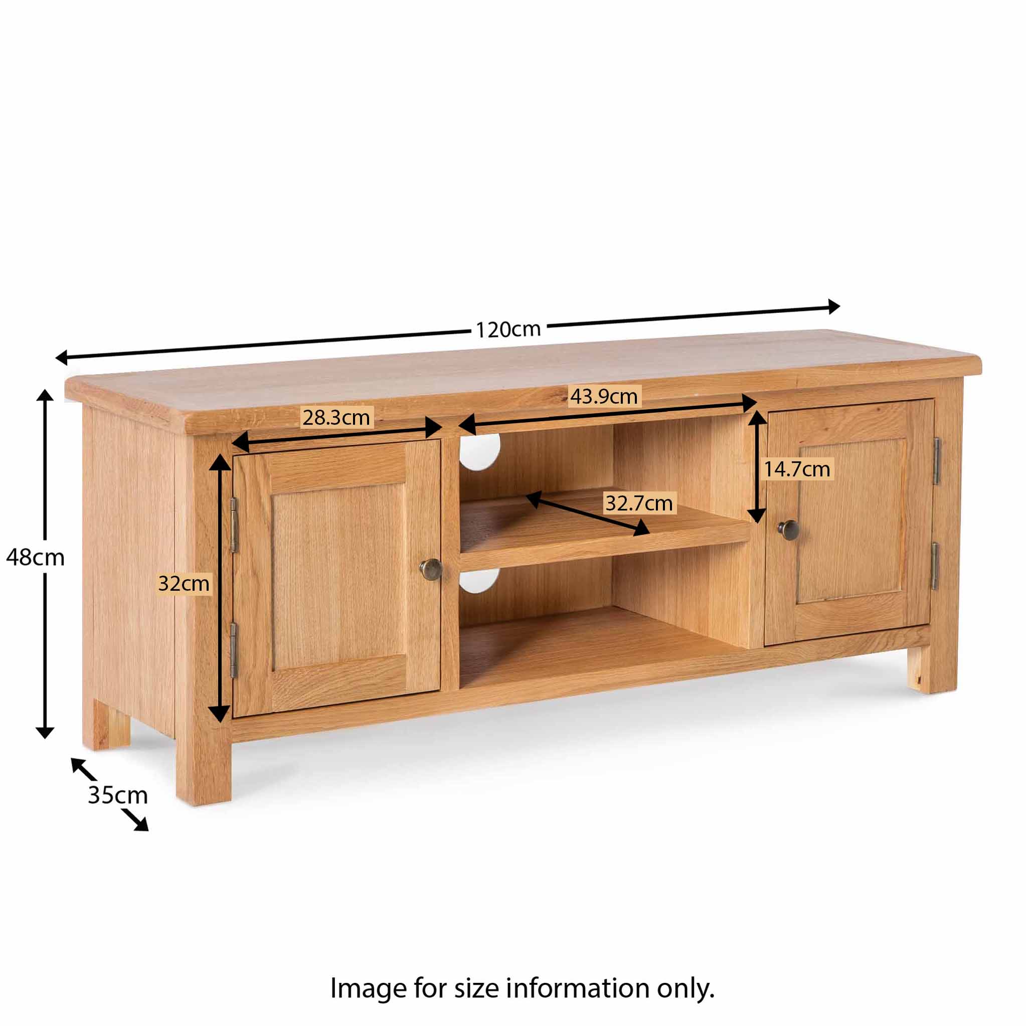 Surrey Oak 120cm TV Stand - Image 16