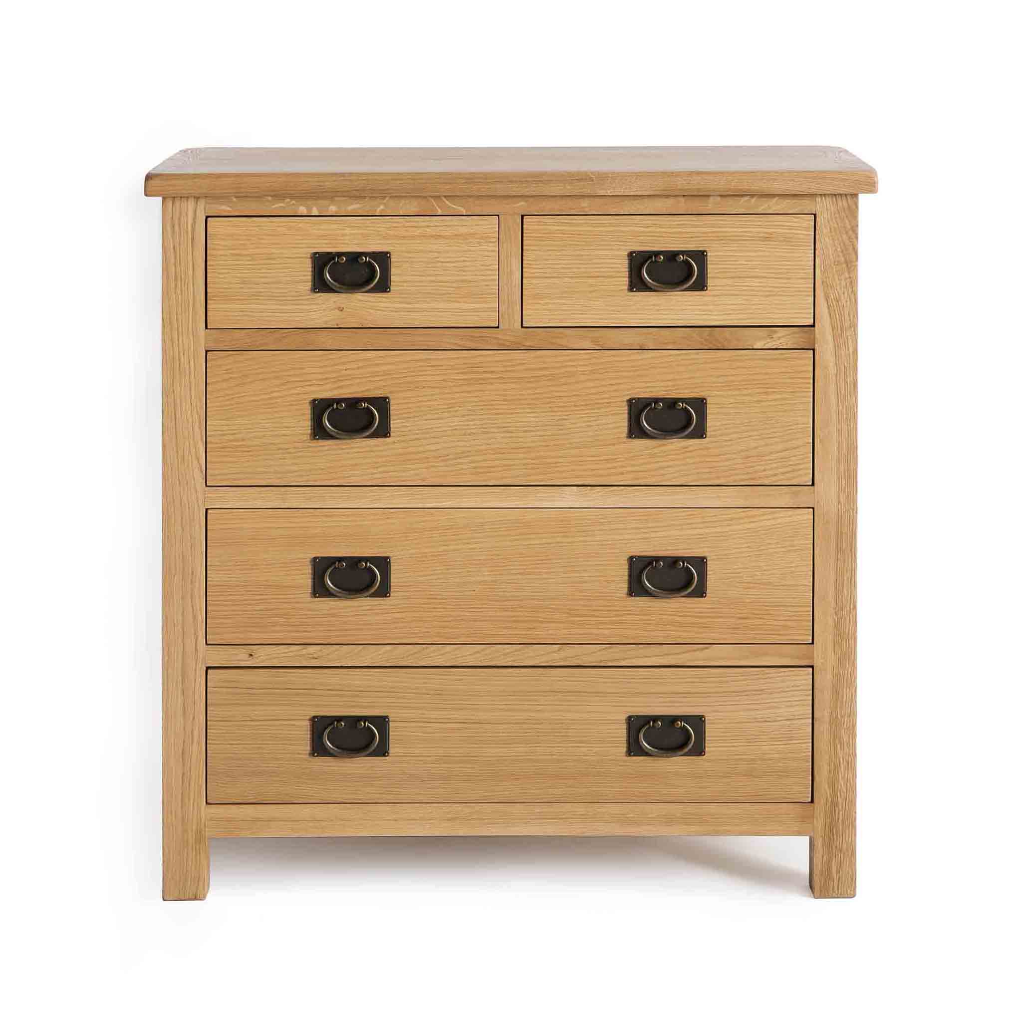 Surrey Oak 2 Over 3 Drawer Chest - Image 3