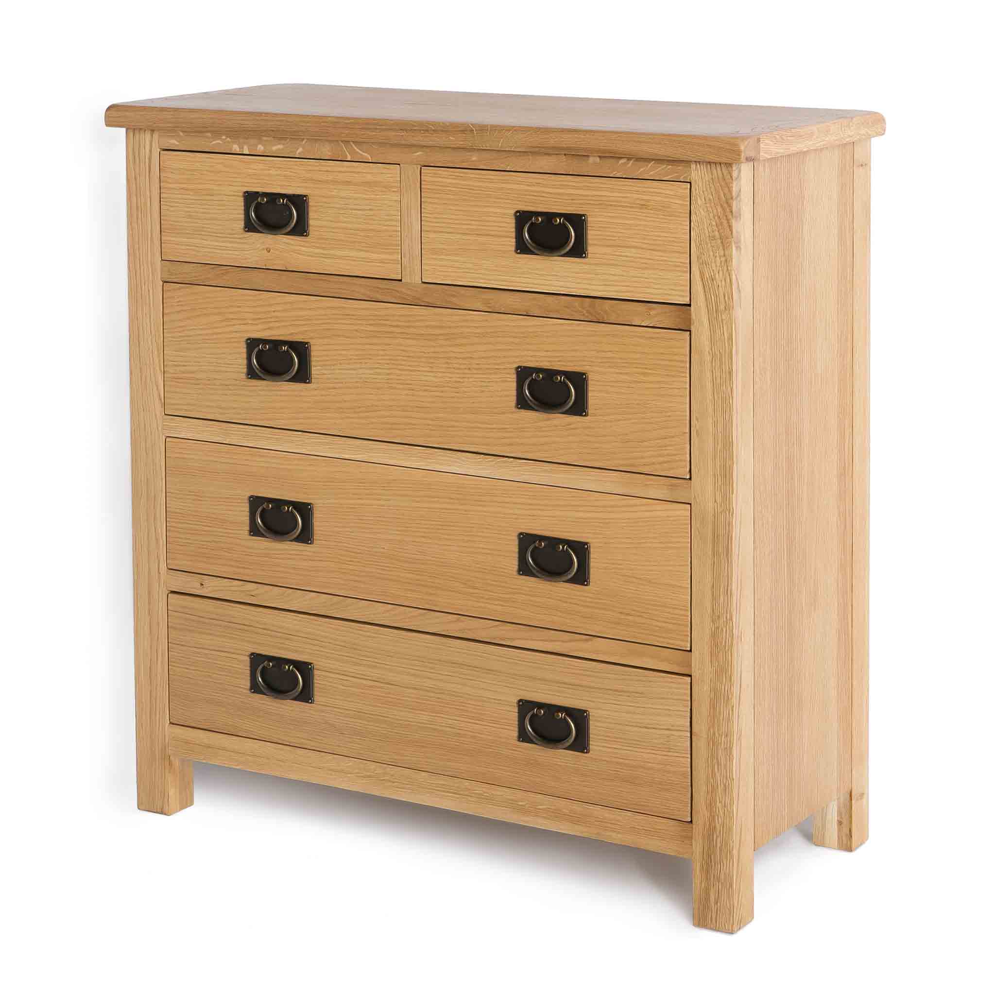 Surrey Oak 2 Over 3 Drawer Chest - Image 4