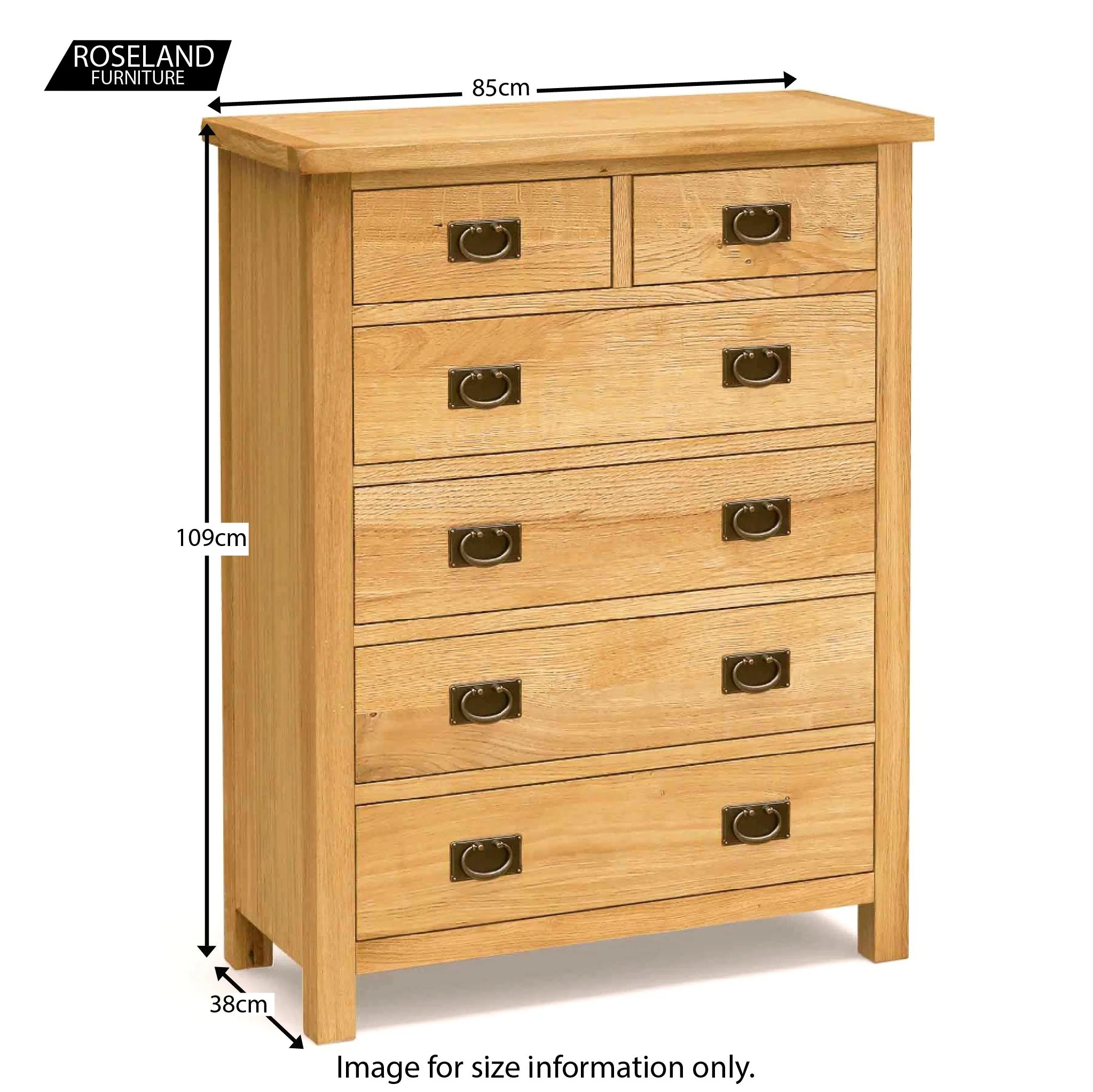 Surrey Oak 2 over 4 Drawer Chest - Image 15
