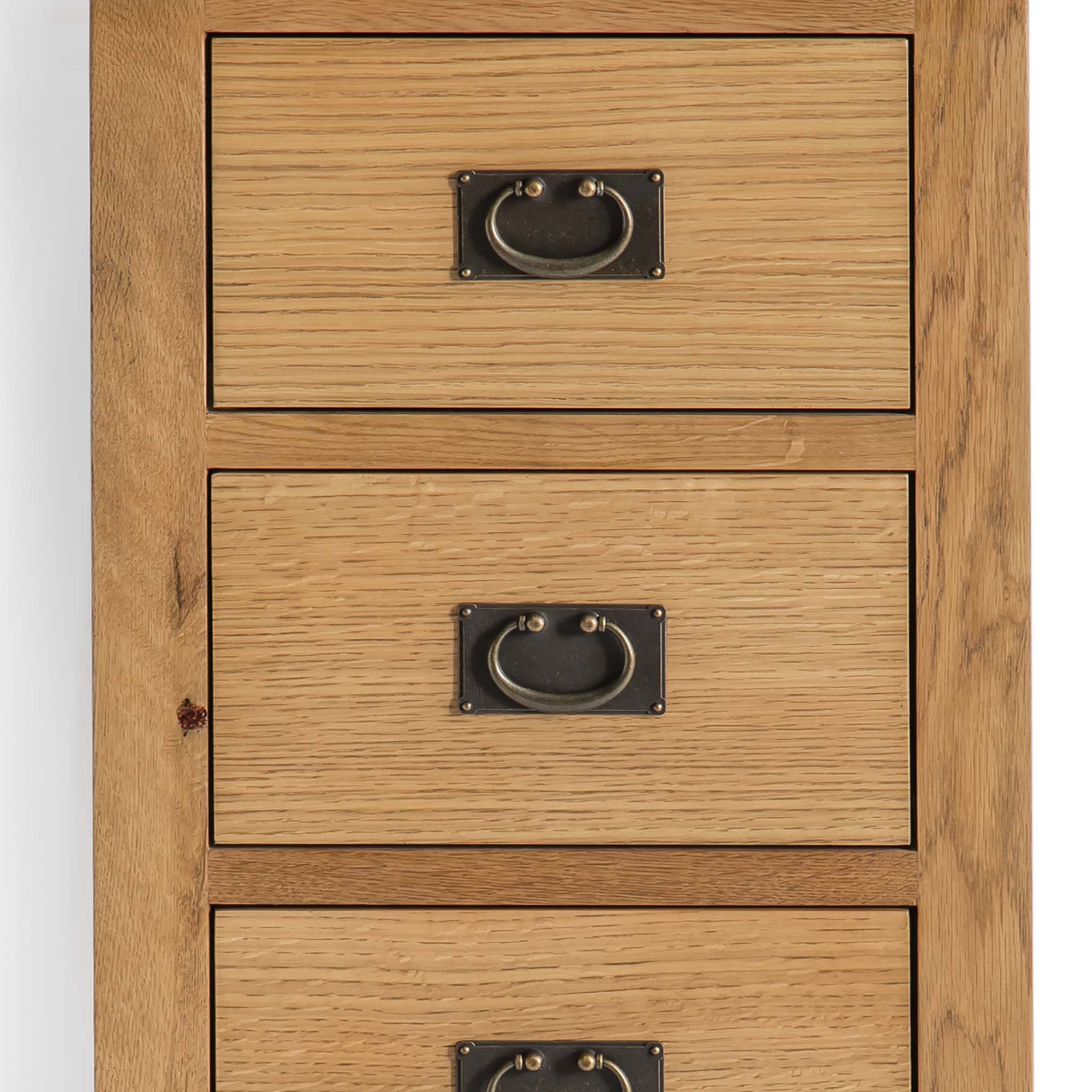 Surrey Oak 5 Drawer Tallboy Chest - Image 10