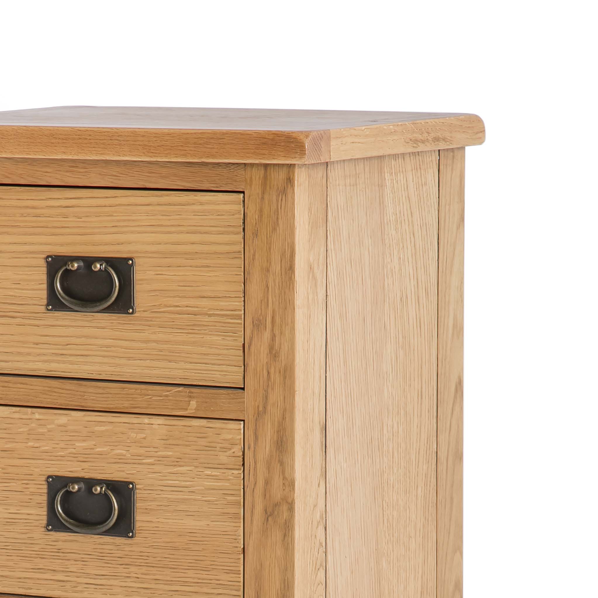 Surrey Oak 5 Drawer Tallboy Chest - Image 6