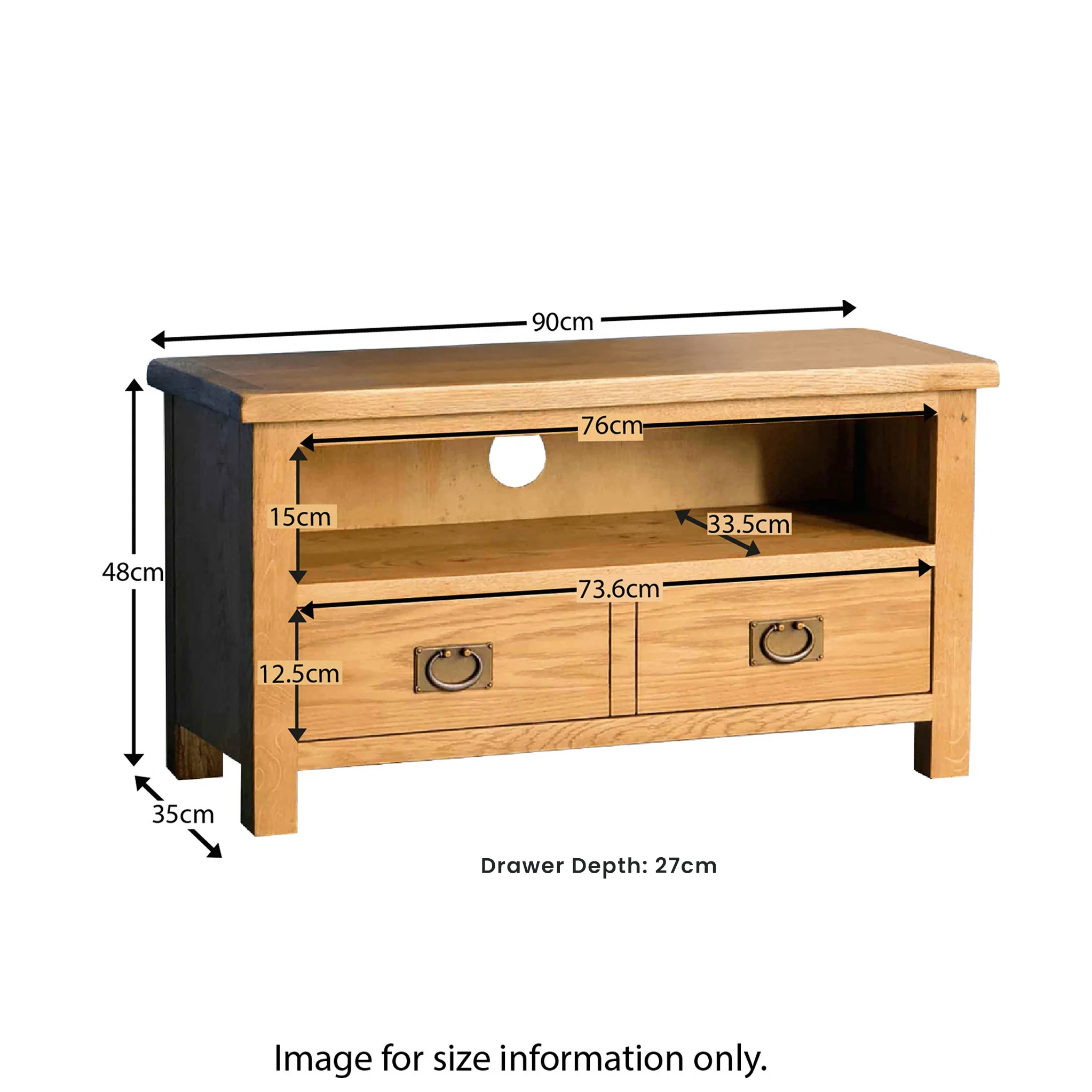 Surrey Oak 90cm TV Stand - Image 15