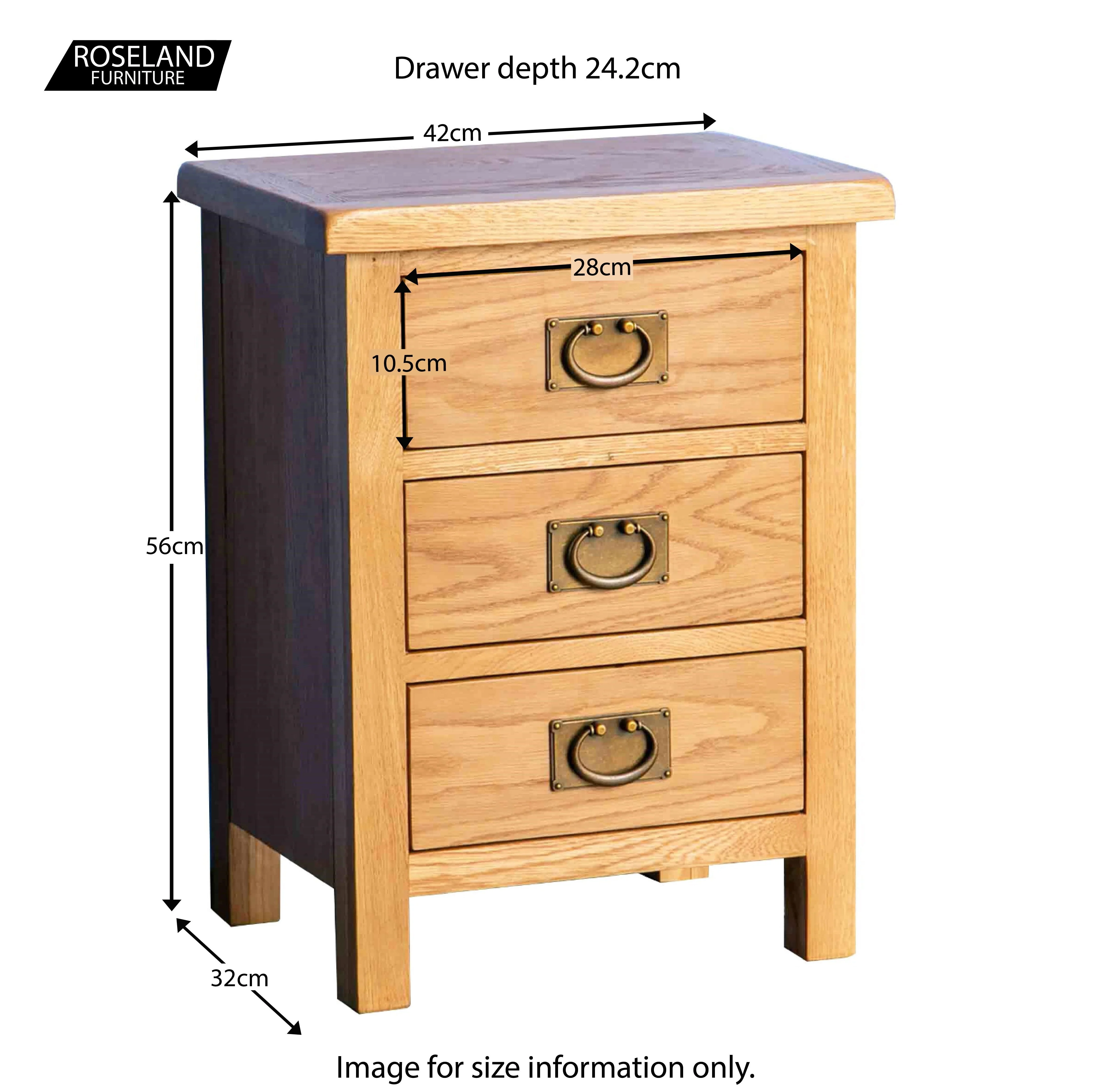 Surrey Oak Bedside Table - Image 18