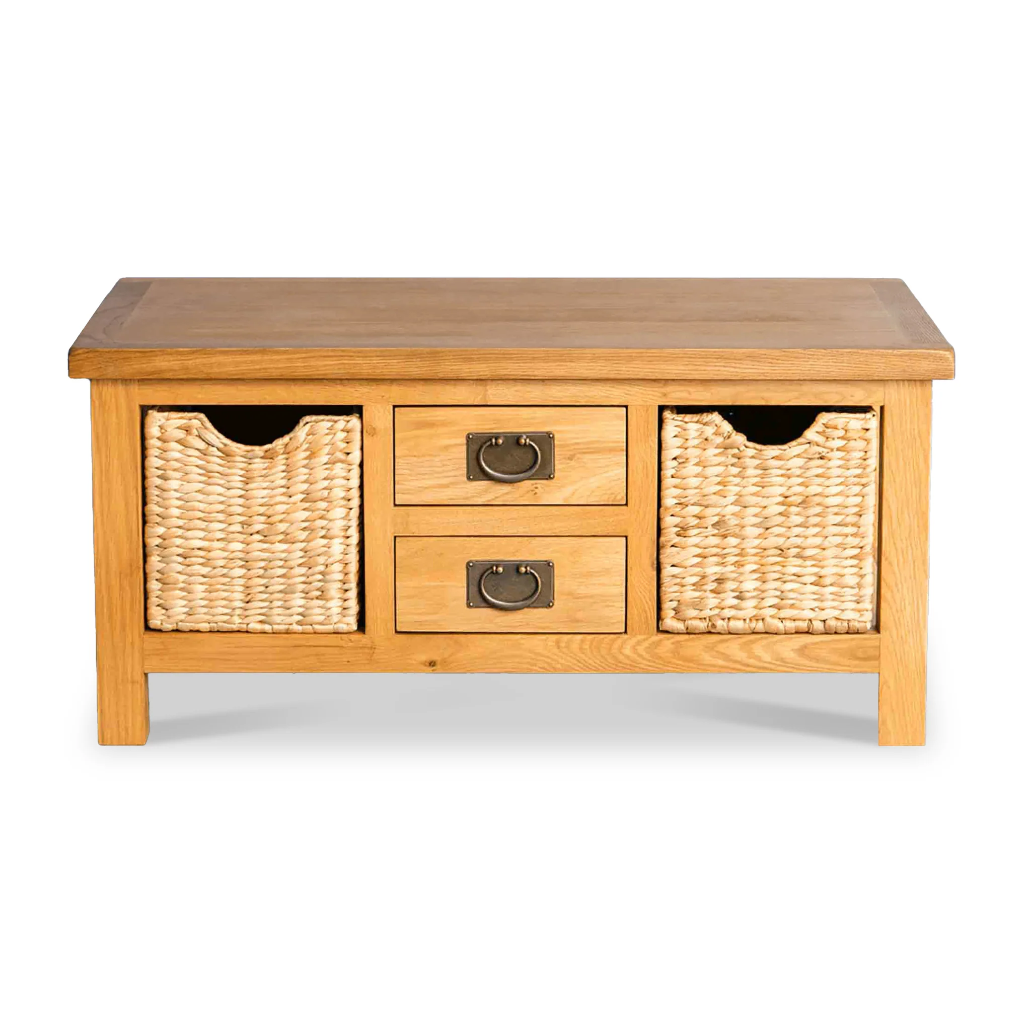 Surrey Oak Coffee Table with Baskets - Image 3
