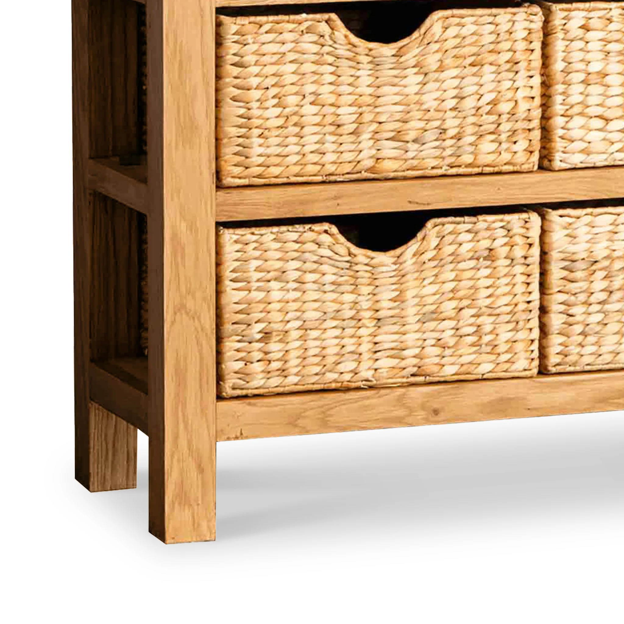 Surrey Oak Console Table with Baskets - Image 12