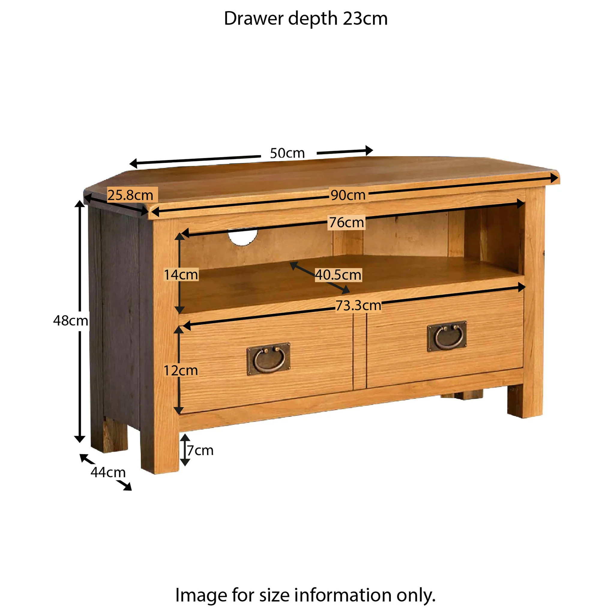 Surrey Oak Corner TV Stand - Image 14