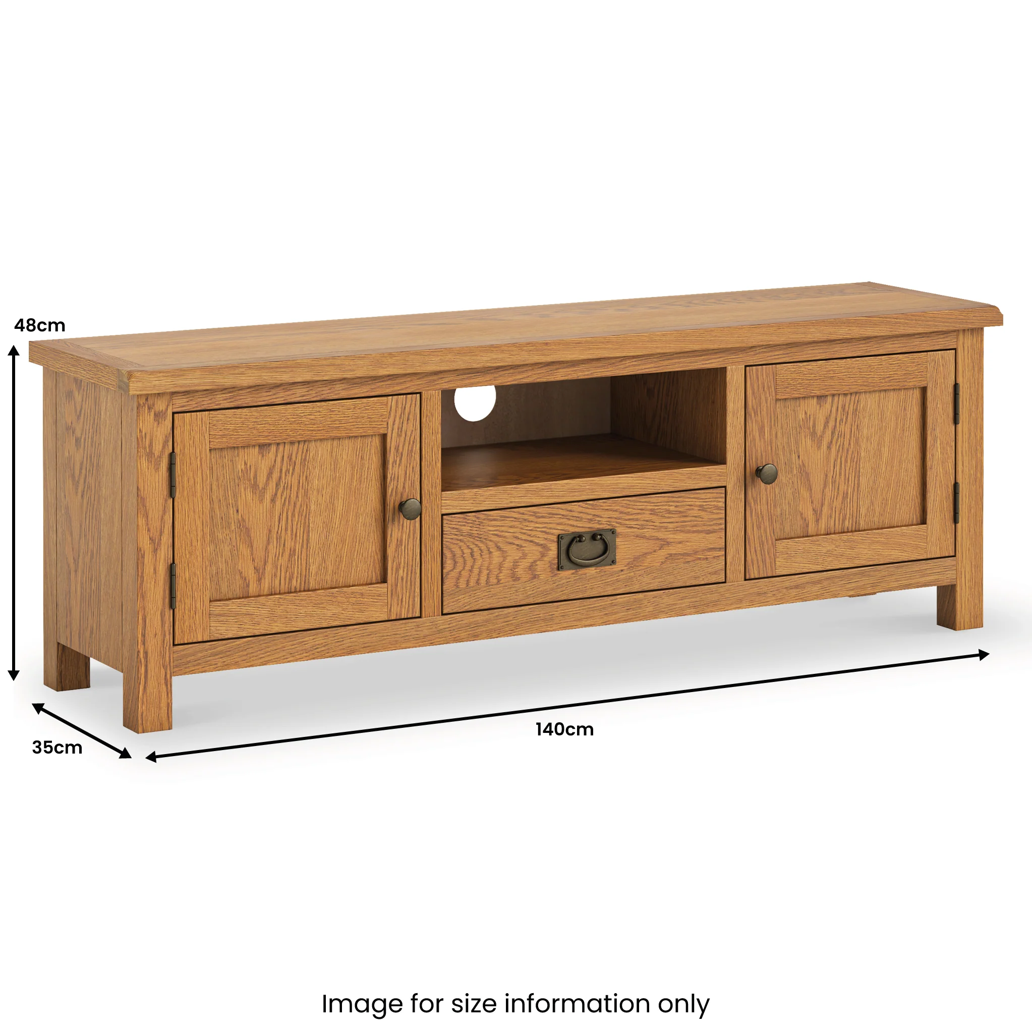 Surrey Oak 140cm Wide TV Stand - Image 10