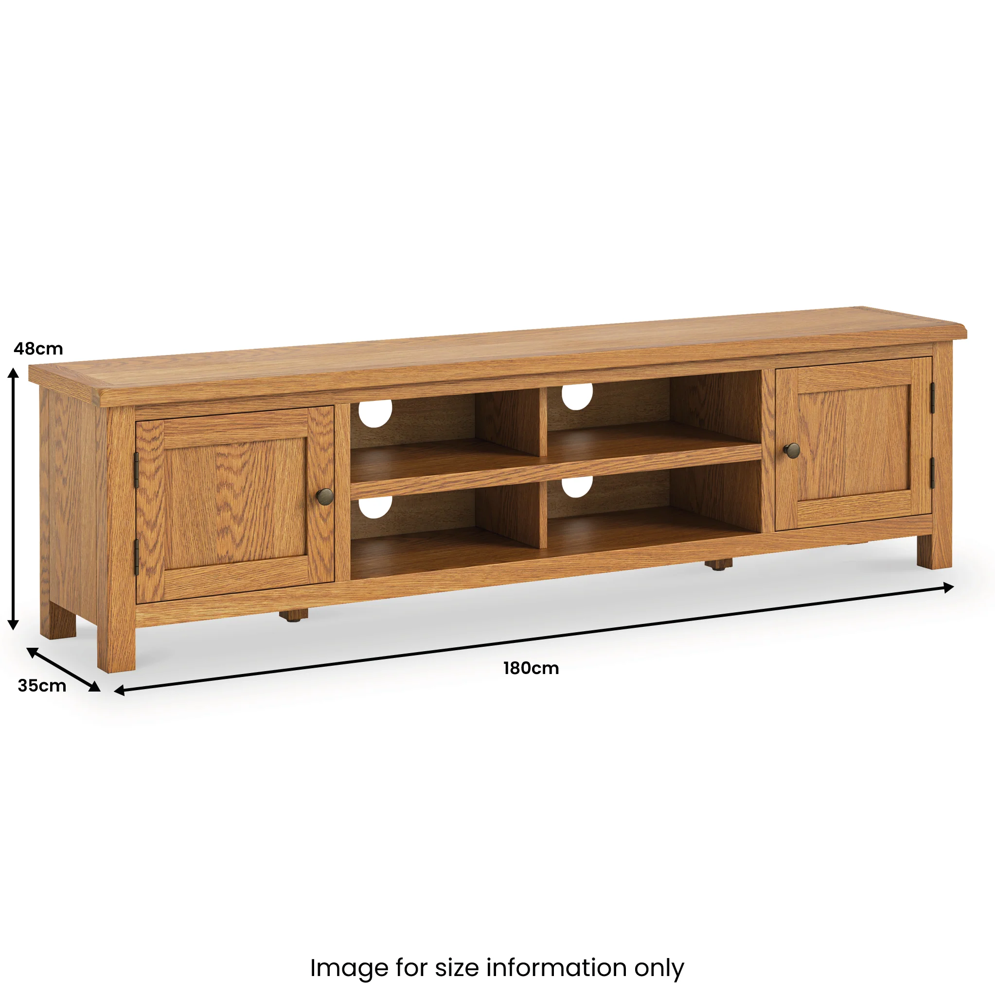 Surrey Oak 180cm Extra Wide TV Stand - Image 16