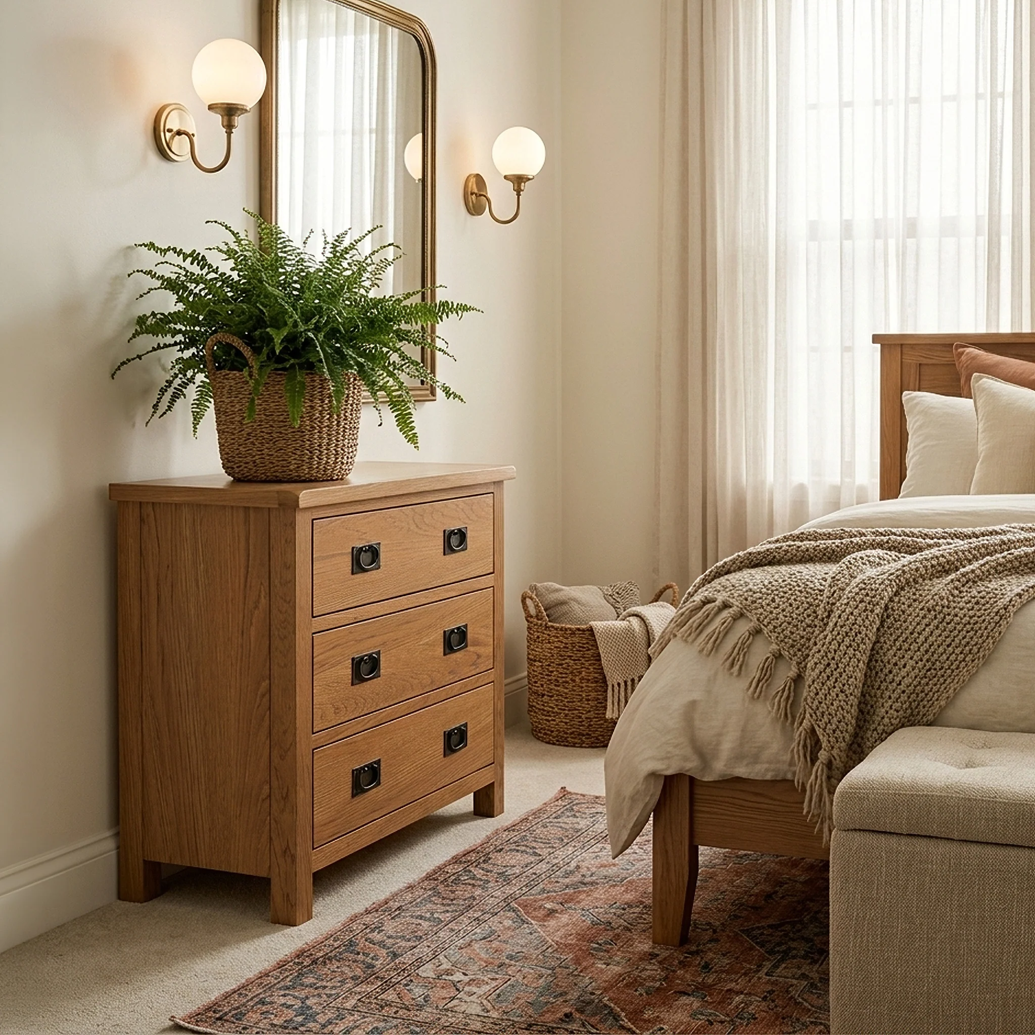Surrey Oak 3 Drawer Chest - Image 2