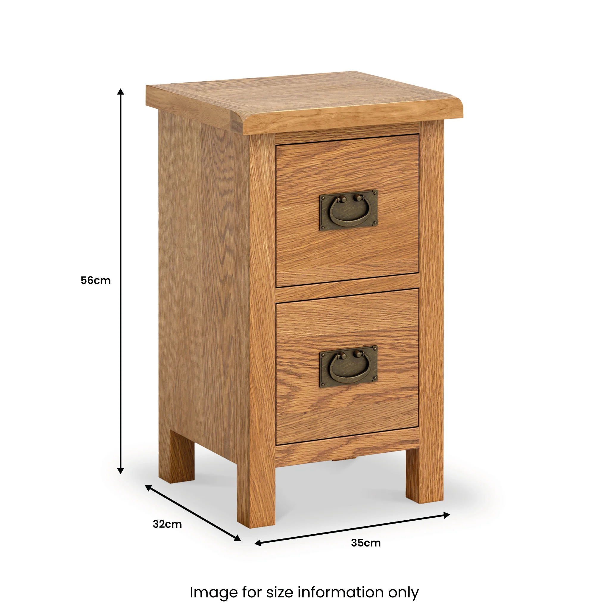 Surrey Oak Slim Bedside Table - Image 12