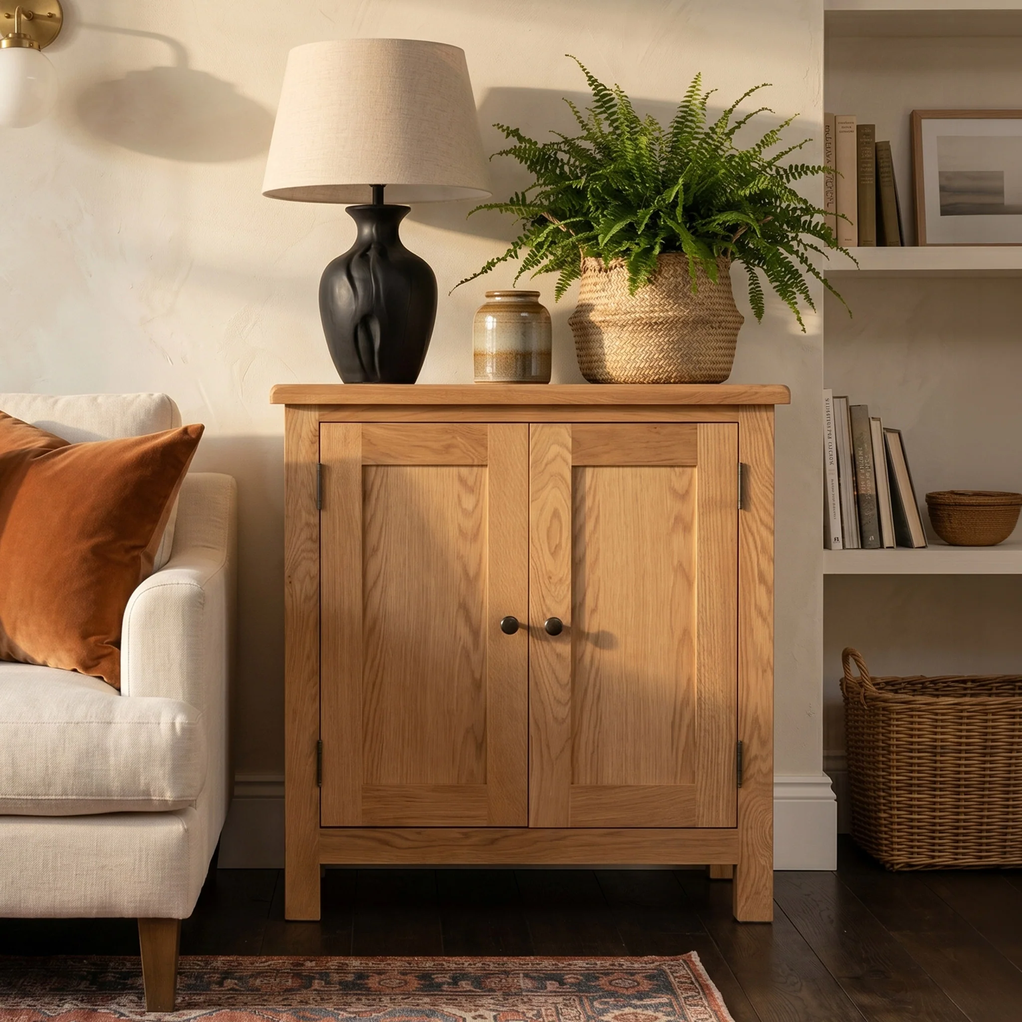 Surrey Oak Small Cupboard - Image 2