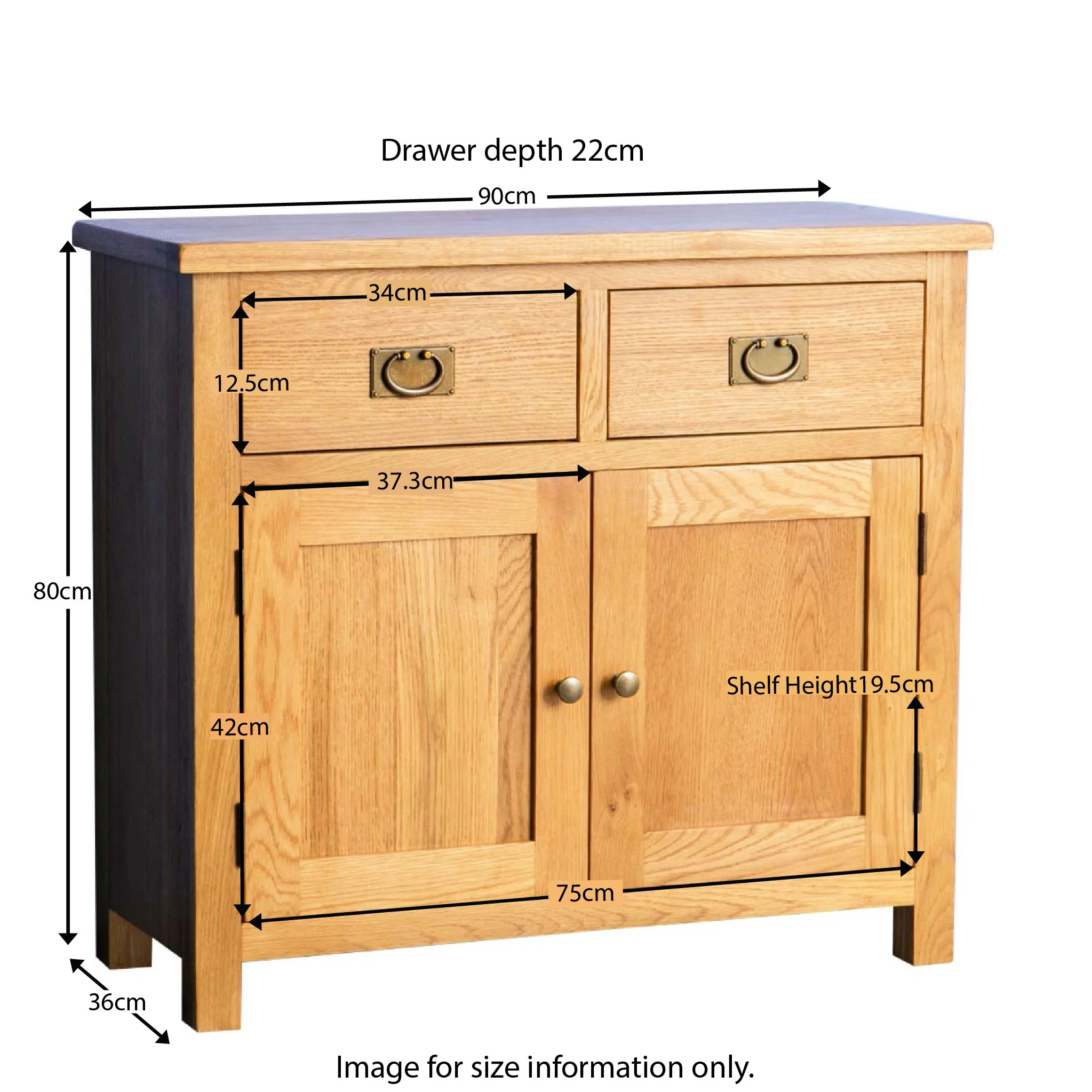 Surrey Oak Small Sideboard - Image 18