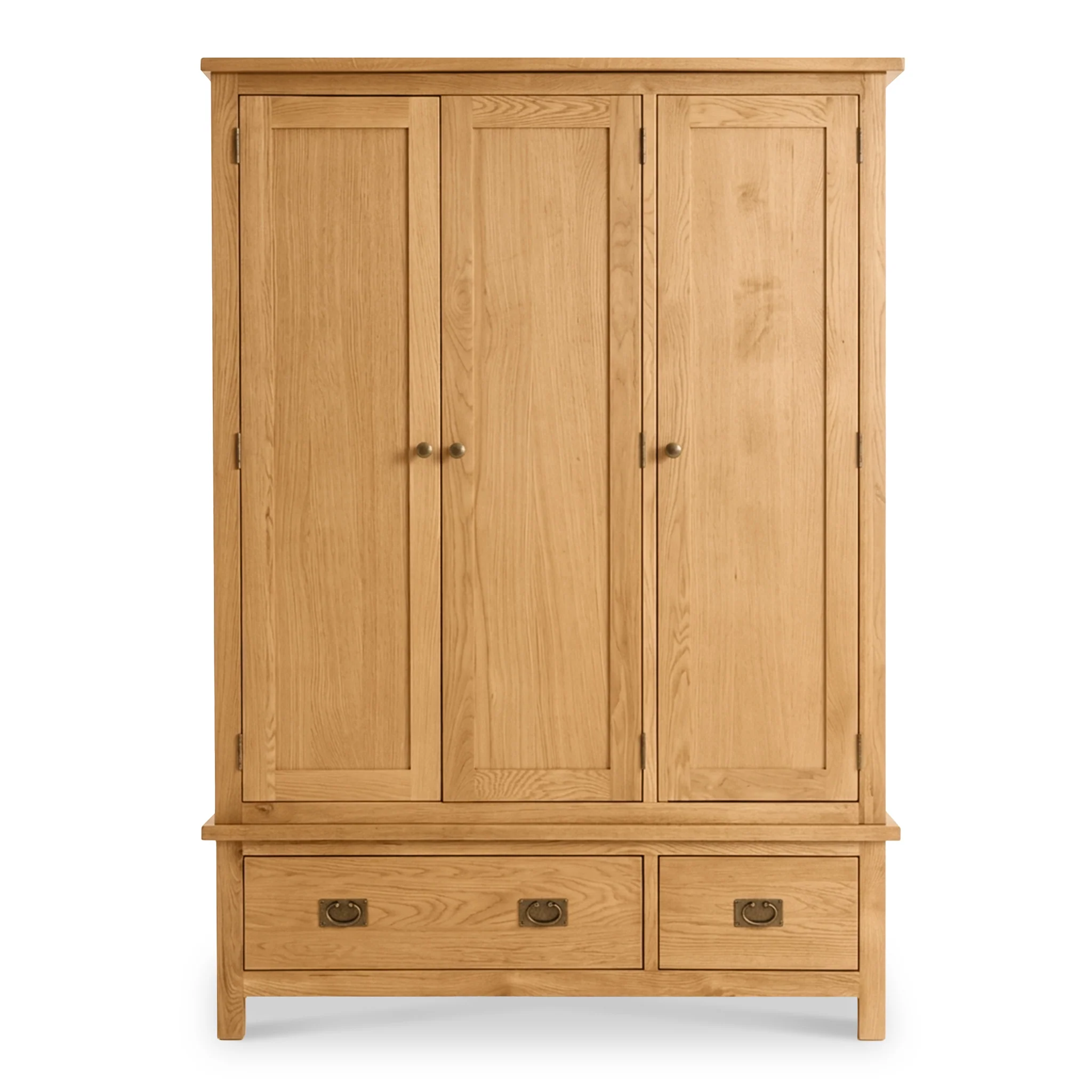 Surrey Oak Triple Wardrobe & Drawers - Image 3