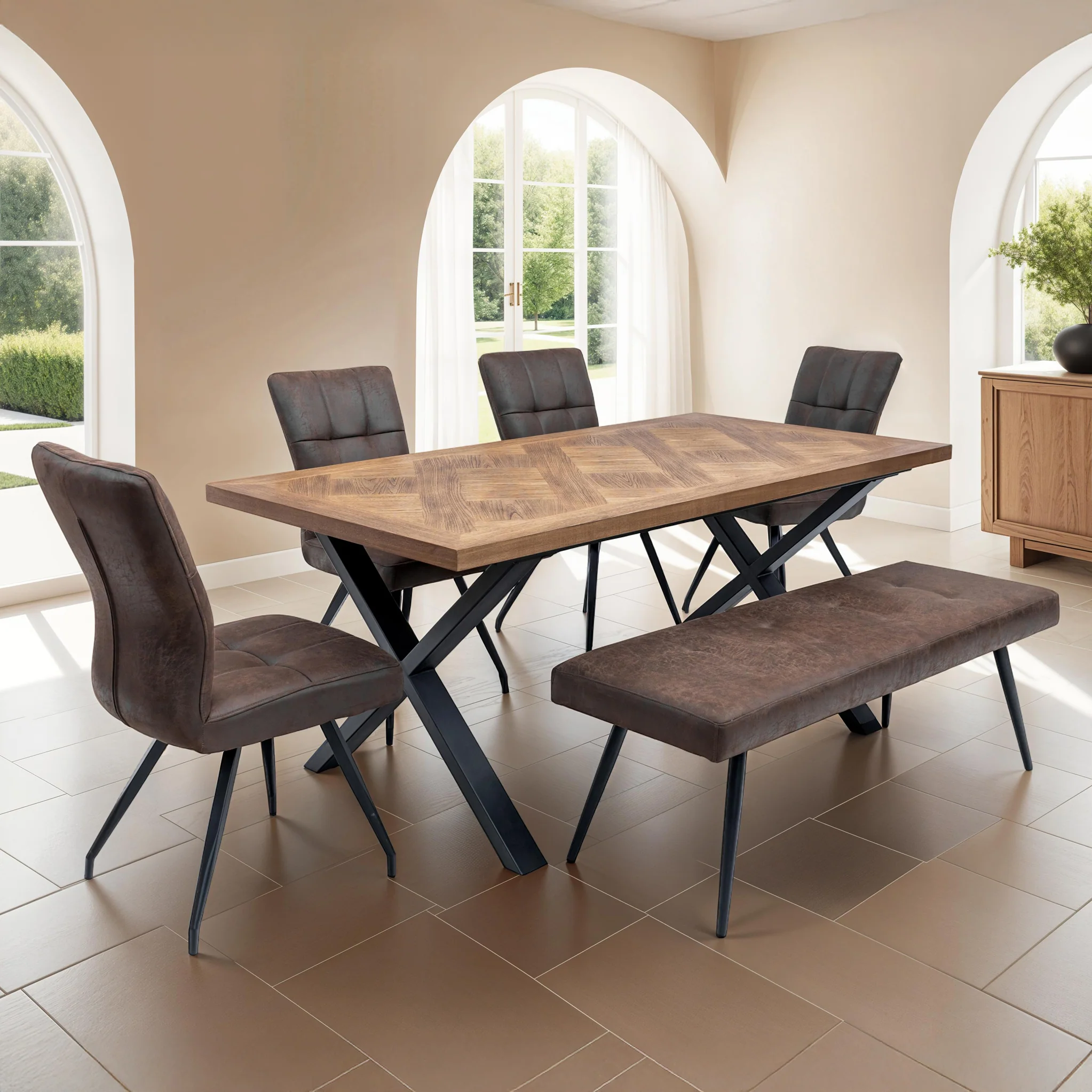 Sutton Faux Leather Dining Chair - Image 2