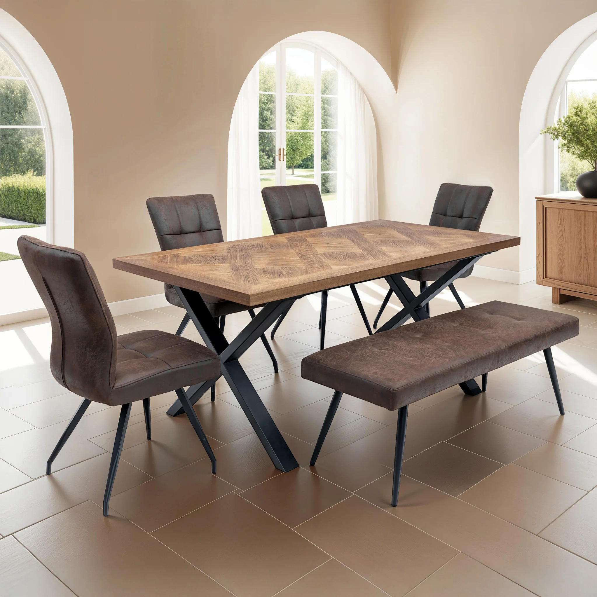 Sutton Soft Faux Leather Dining Bench - Image 2