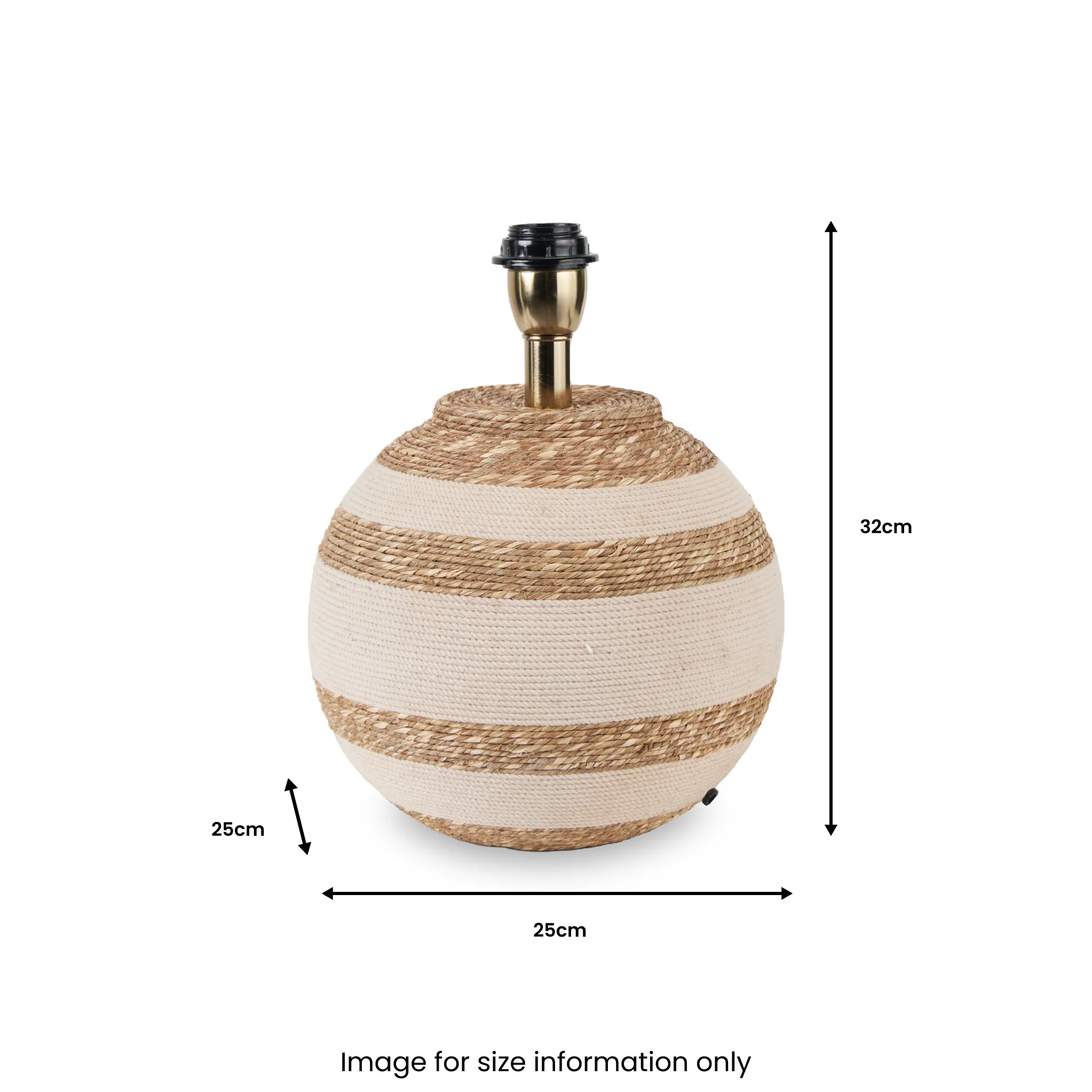 Talalla Cream and Natural Sea Grass Round Table Lamp - Image 10