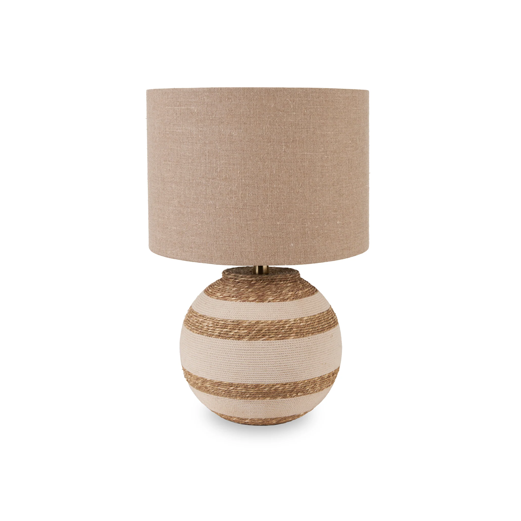 Talalla Cream and Natural Sea Grass Round Table Lamp - Image 3